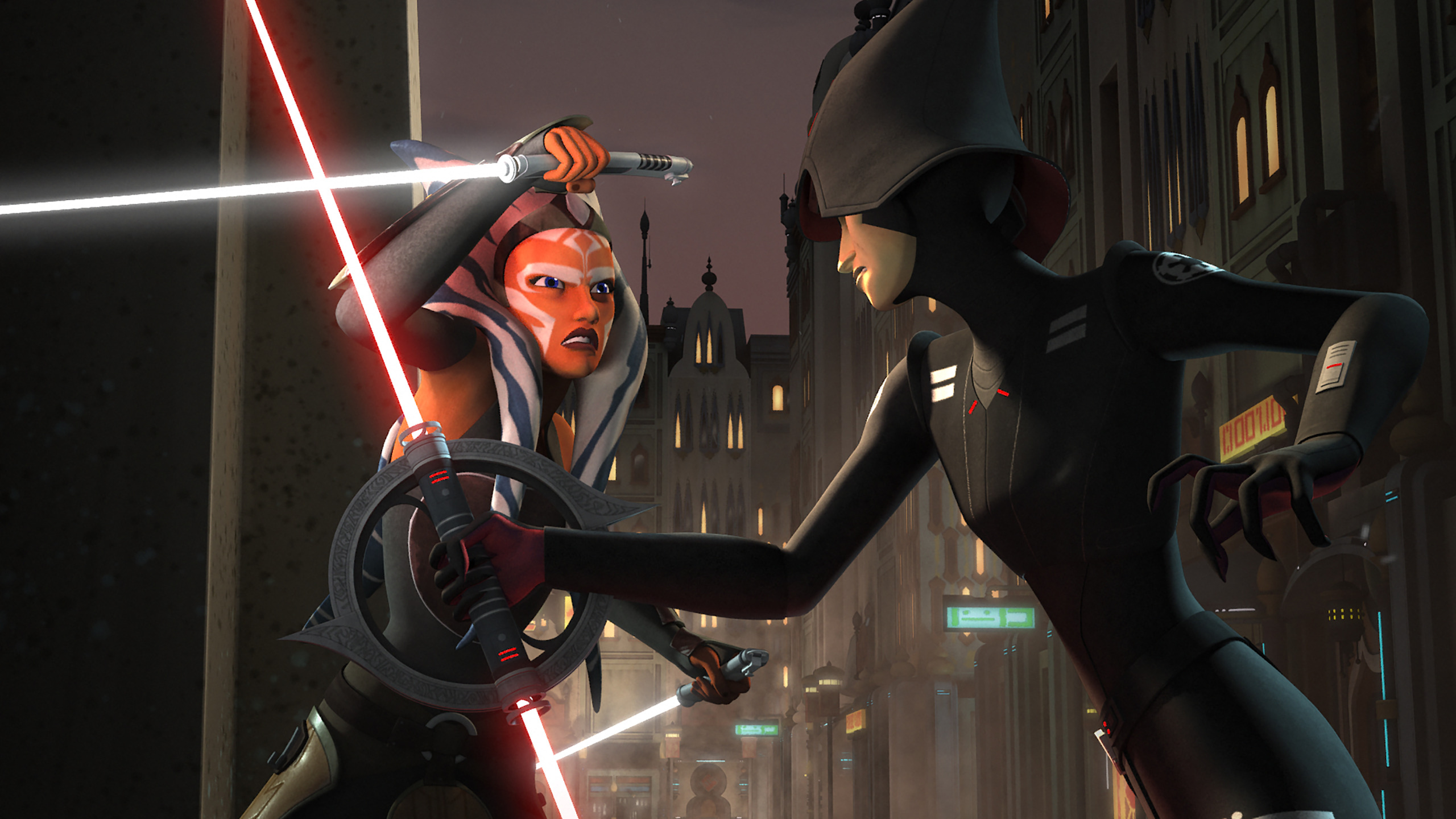 Скачать обои animated series, Star Wars Rebels, Звездные войны Повстанцы,  Асока, Инквизитор 7-я сестра, раздел фильмы в разрешении 2560x1440