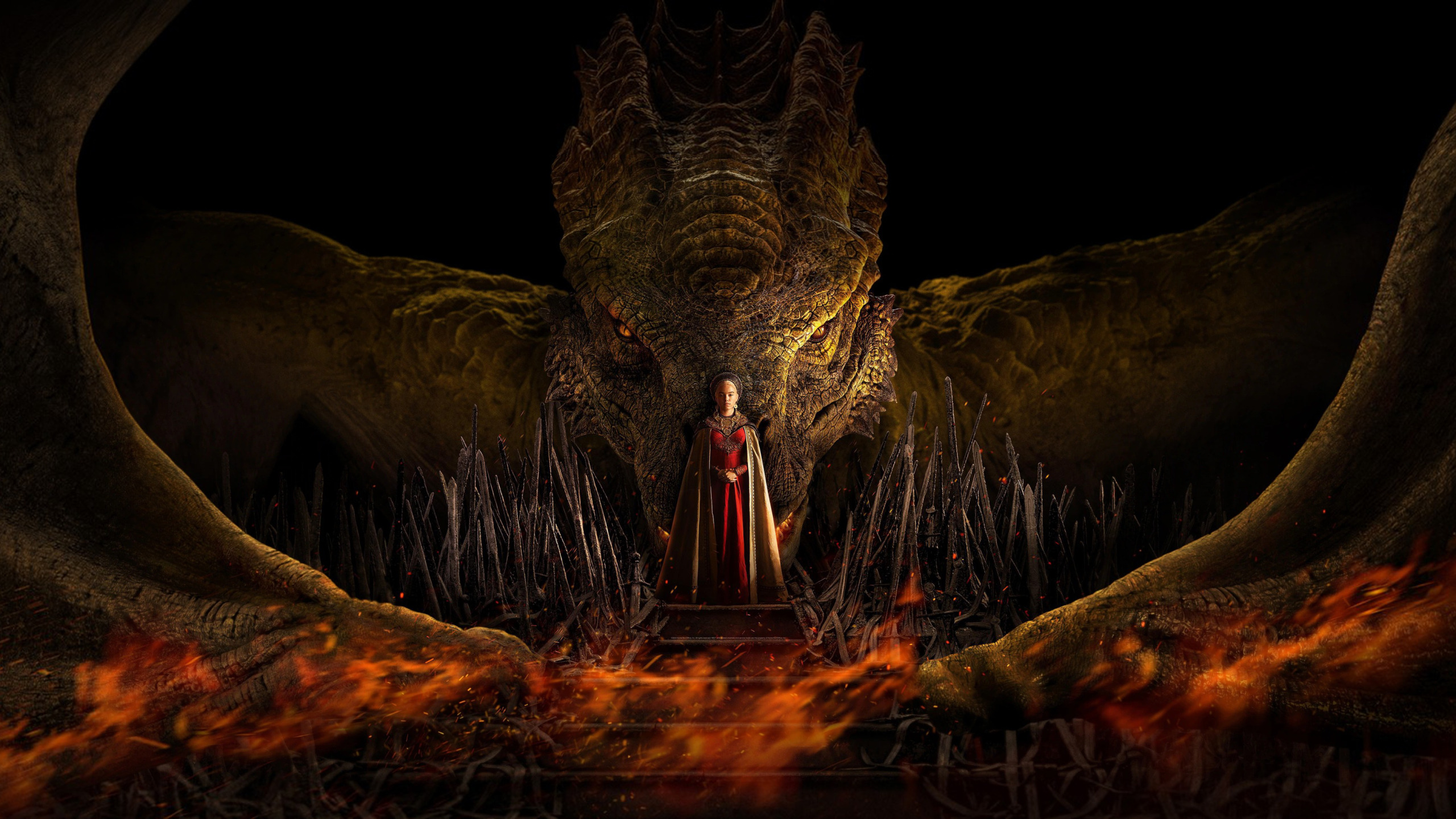 Скачать обои House, <b>Red</b>, <b>Dragon</b>, Fire, Flame, the, White, картинки.