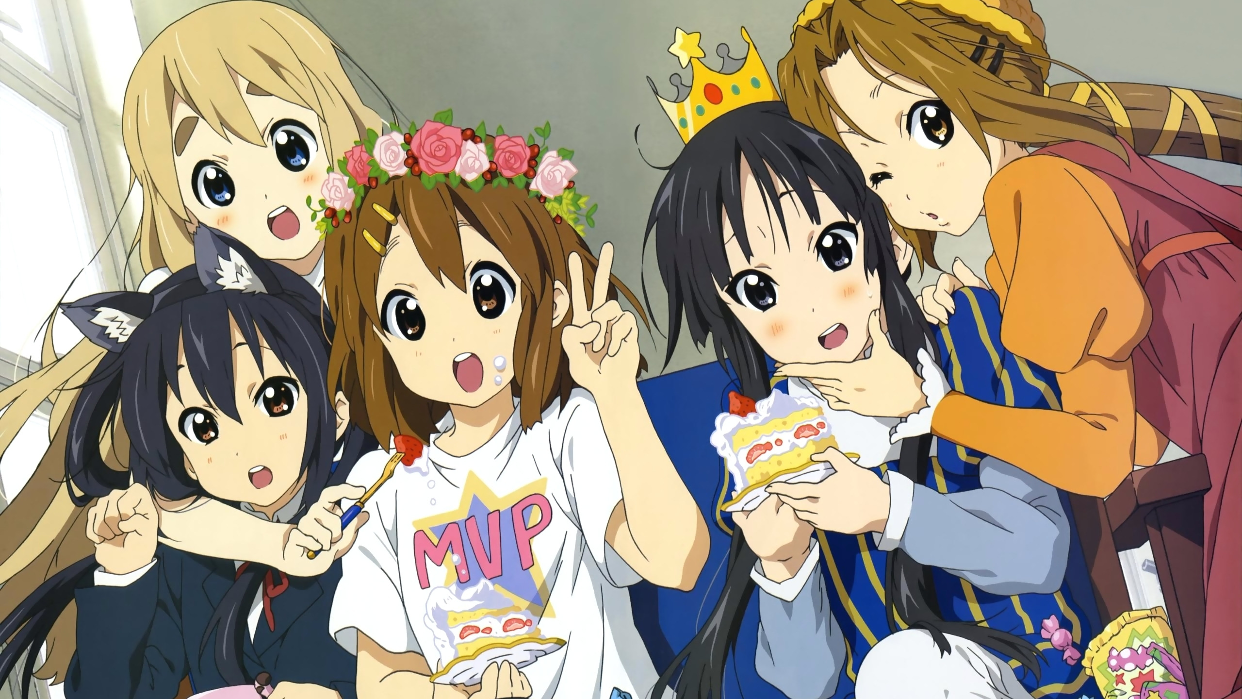 Скачать обои k-on!, anime, azusa nakano, mio akiyama, yui hirasawa, tsumugi  kotobuki, ritsu tainaka, раздел прочее в разрешении 2560x1440