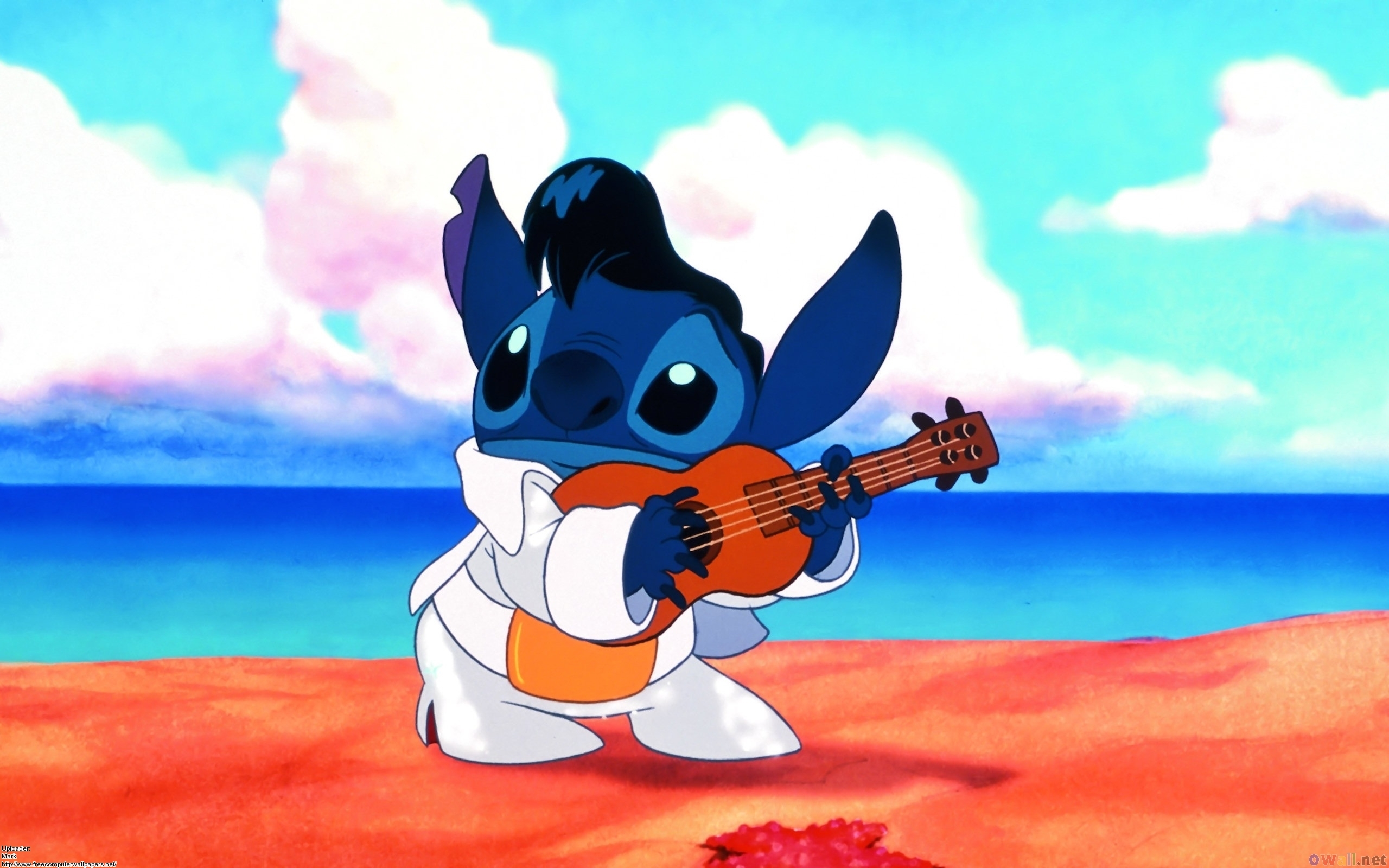 Скачать обои elvis presley, лило и стич, stitch, элвис пресли., стич, lilo  & stitch, раздел разное в разрешении 2560x1600