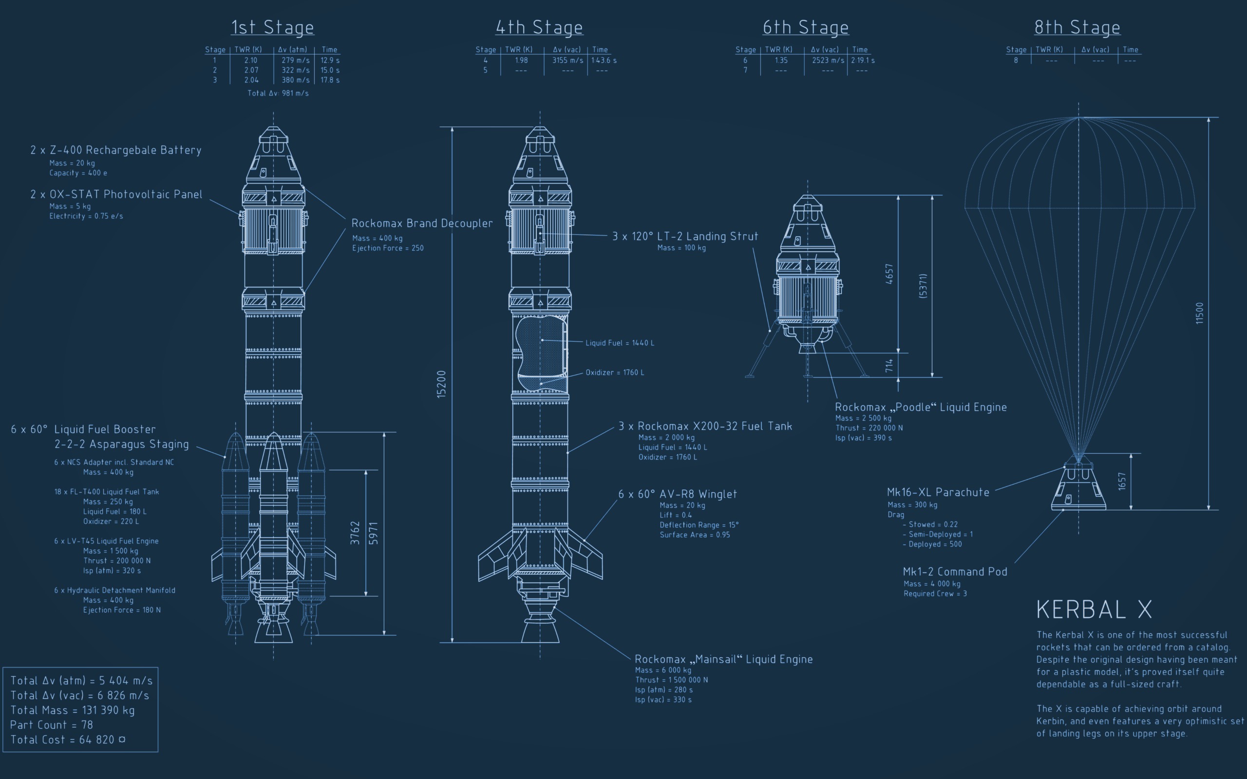 Обои space, spaceship, program, rocket, blueprint, kerbal на телефон и  рабочий стол, раздел космос, разрешение 2560x1600 - скачать