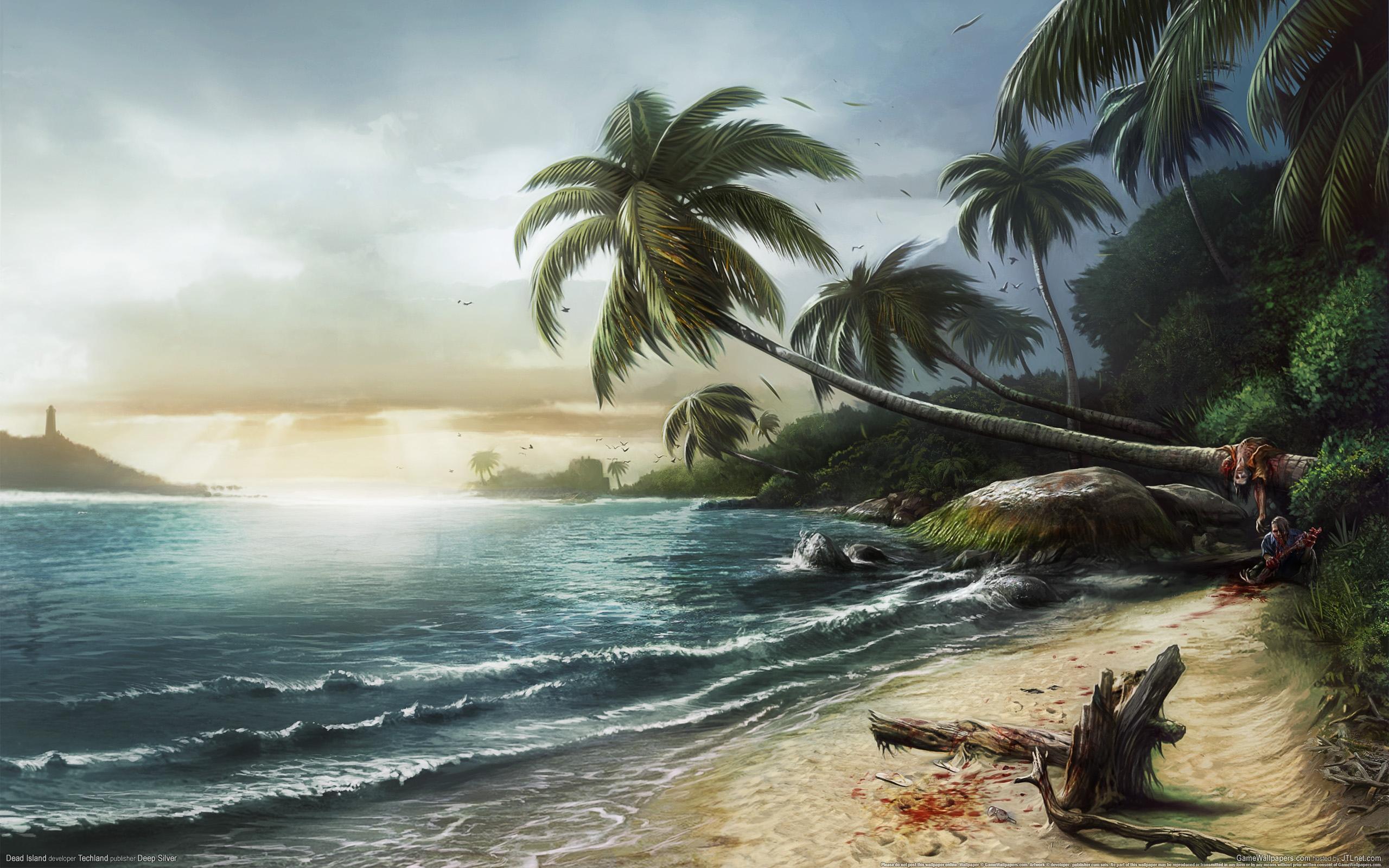 Обои море, пейзаж, пальмы, побережье, Dead Island на телефон и рабочий  стол, раздел игры, разрешение 2560x1600 - скачать