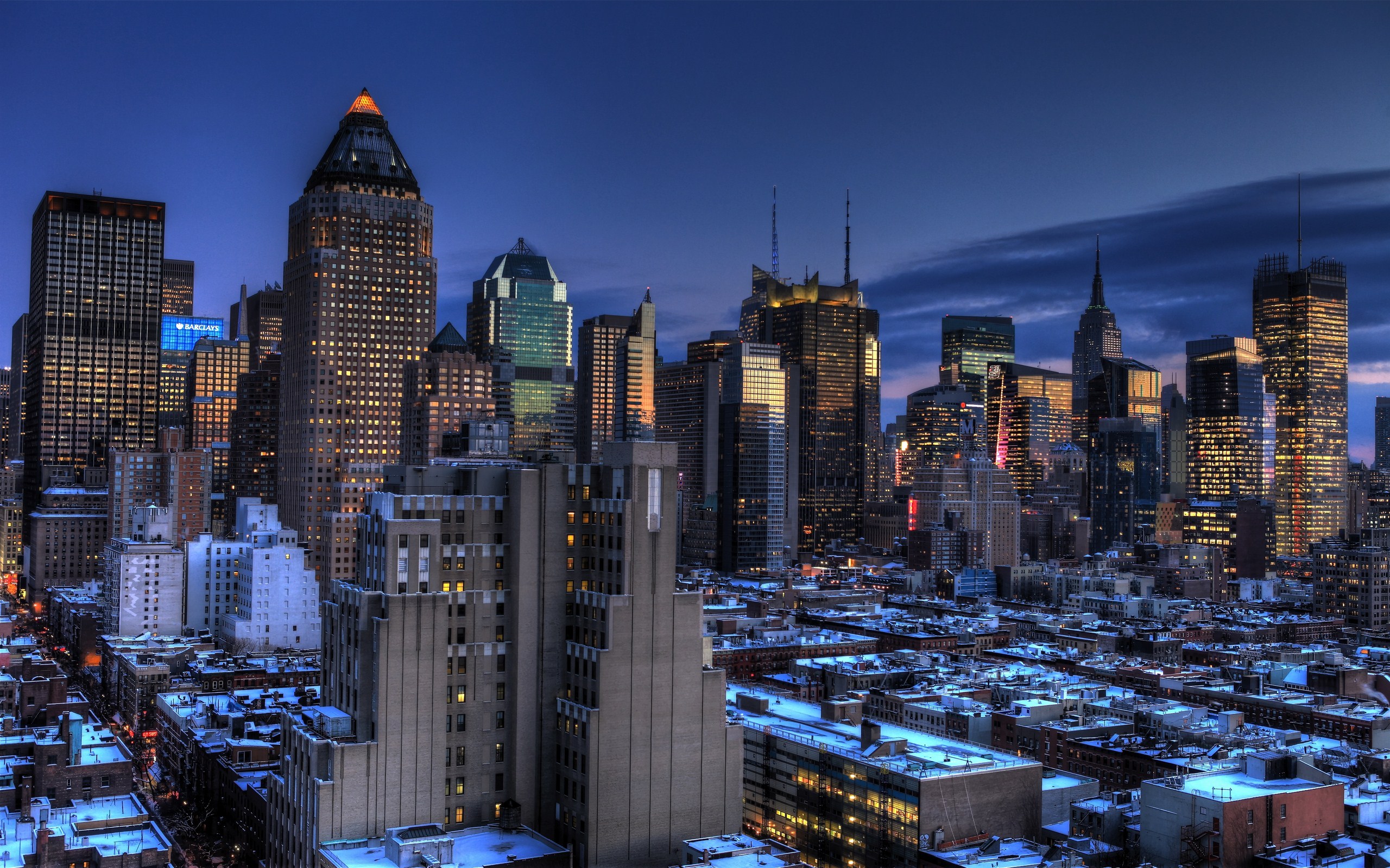 Обои нью-йорк, Manhattan, new york, usa, Blue Hour, Midtown на телефон и  рабочий стол, раздел город, разрешение 2560x1600 - скачать