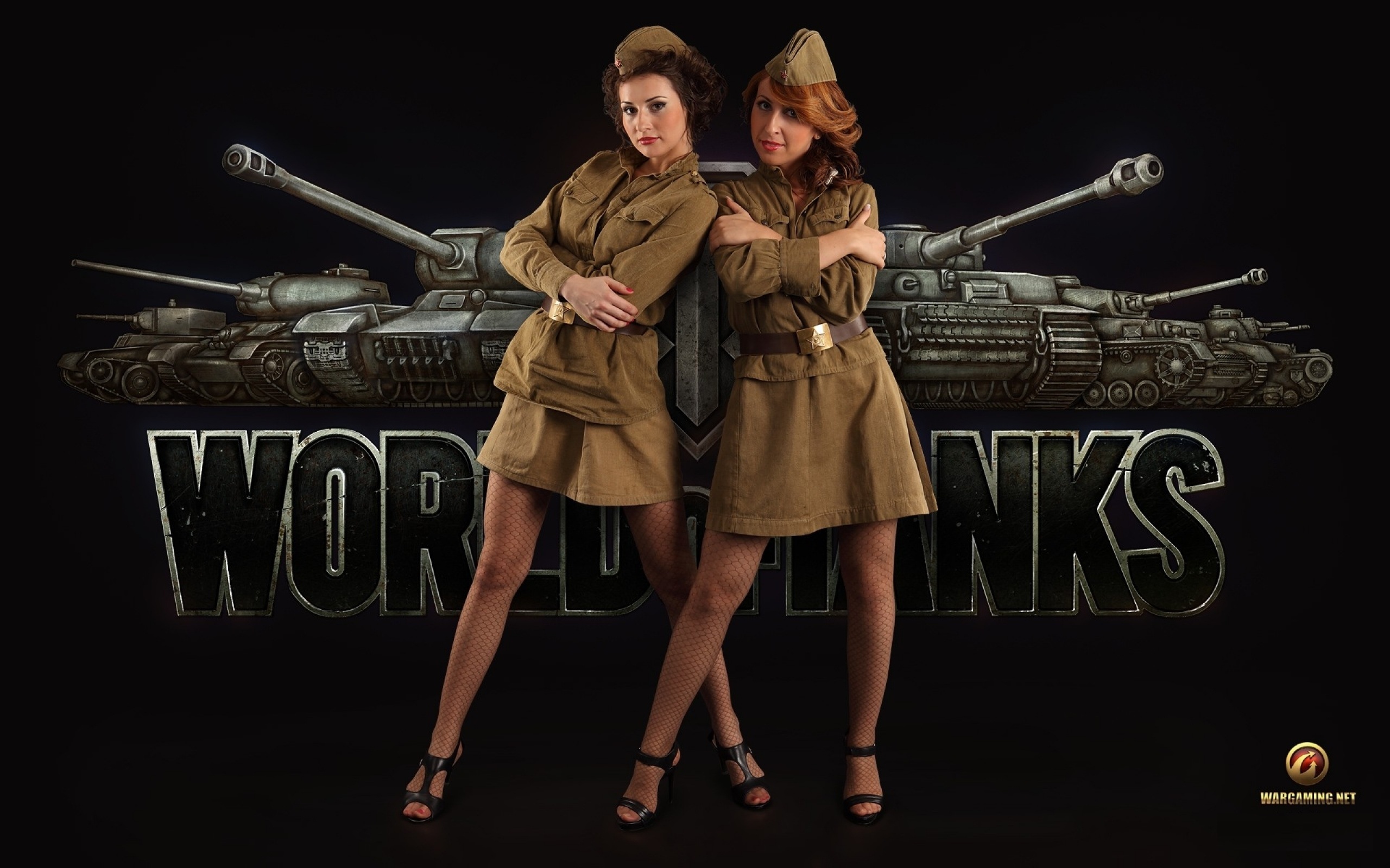 Скачать обои девушки, форма, girls, танки, games, world of tanks, army,  women, раздел игры в разрешении 2560x1600