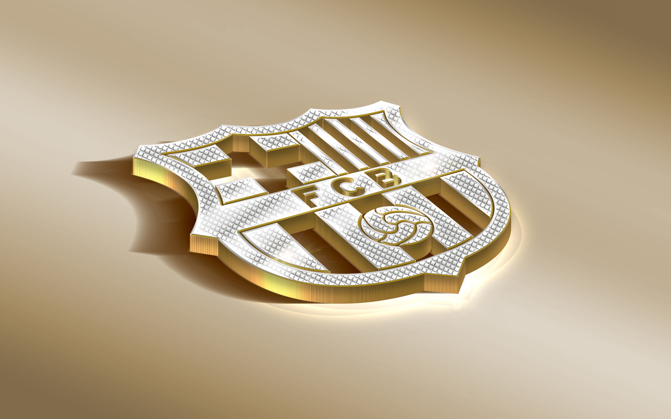 Обои Logo, Golden, Football, Soccer, FC Barcelona, Barca, Emblem, Spanish  Club на телефон и рабочий стол, раздел спорт, разрешение 2560x1600 - скачать