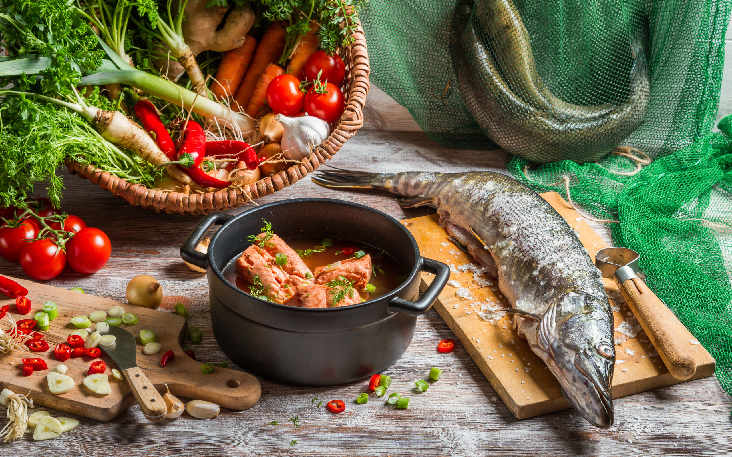 Приготовление овощей рыбы и мяса