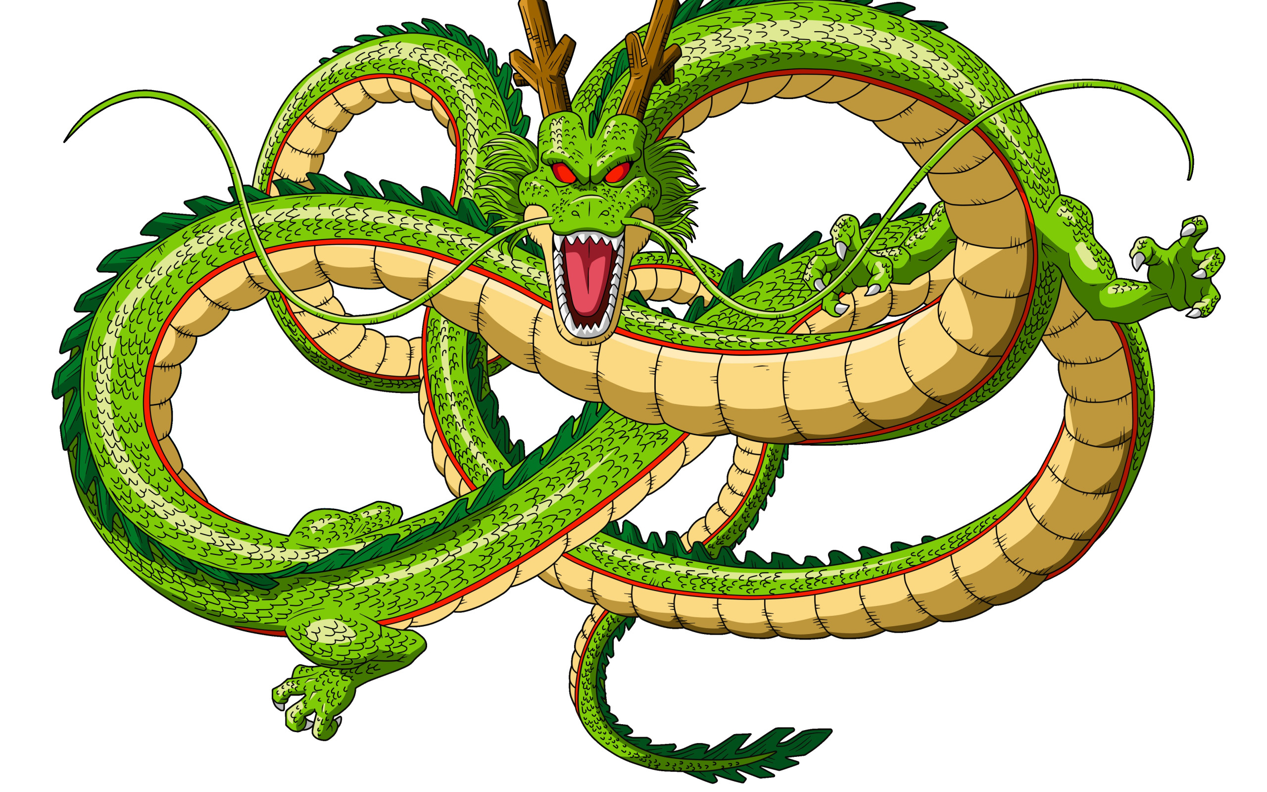 Скачать обои green, dragon, ball z dragon, раздел минимализм в разрешении  2560x1600