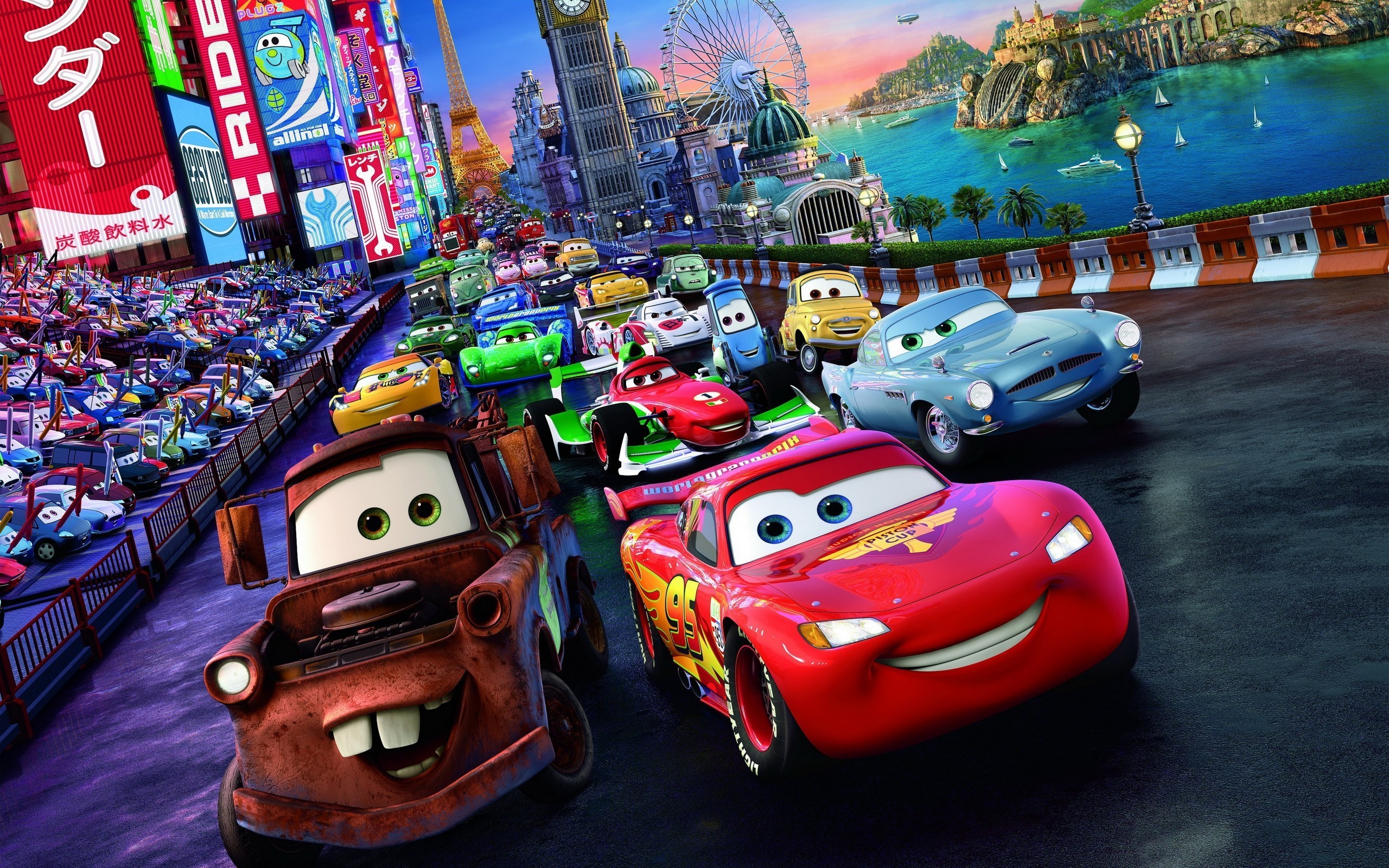 Обои sport, Pixar, Lightning, spy, racing, Тачки 2, Cars 2, agent на  телефон и рабочий стол, раздел фильмы, разрешение 2560x1600 - скачать