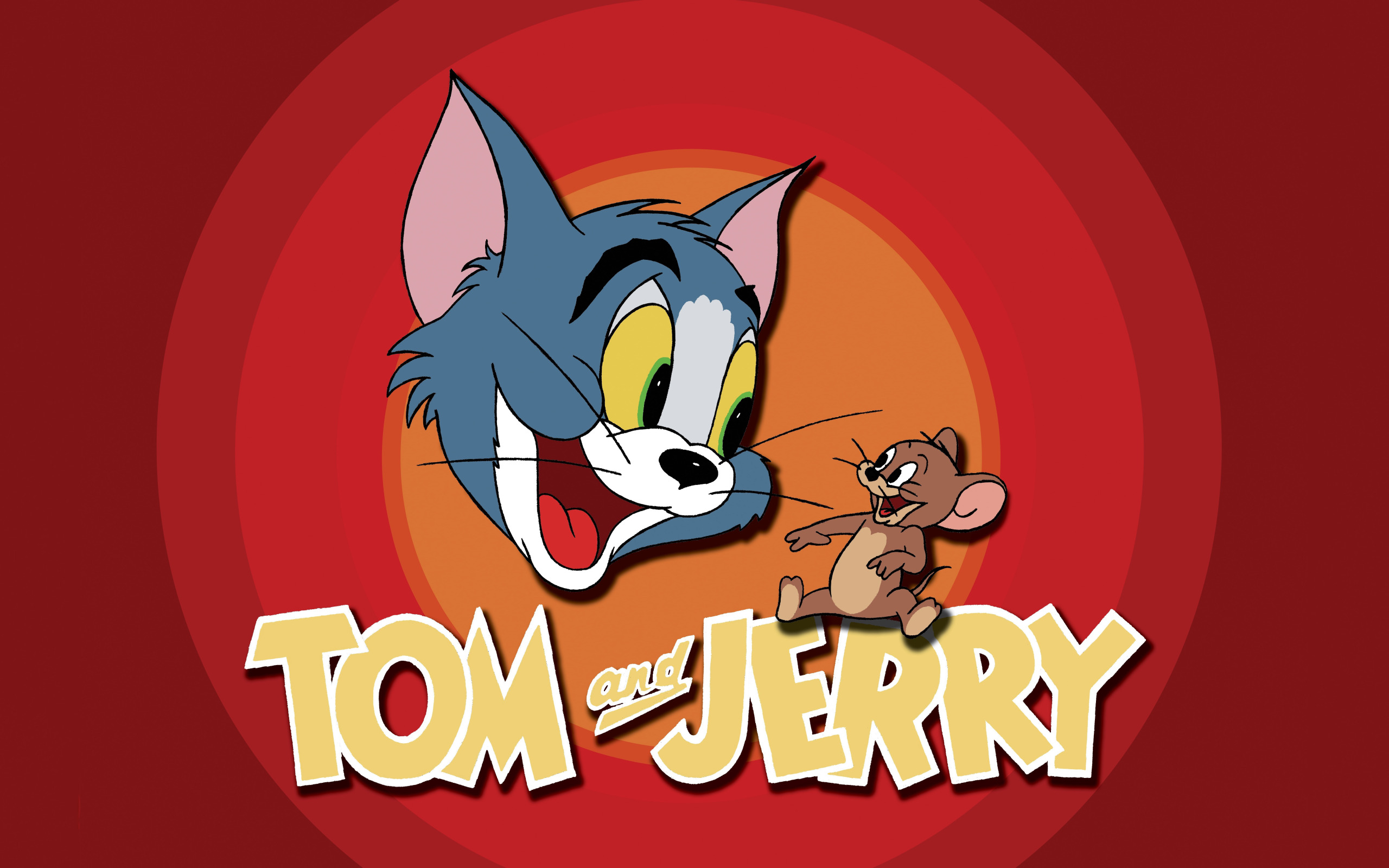 Скачать обои кот, мультфильм, мышь, заставка, Том и Джерри, Tom and Jerry,  раздел фильмы в разрешении 2560x1600