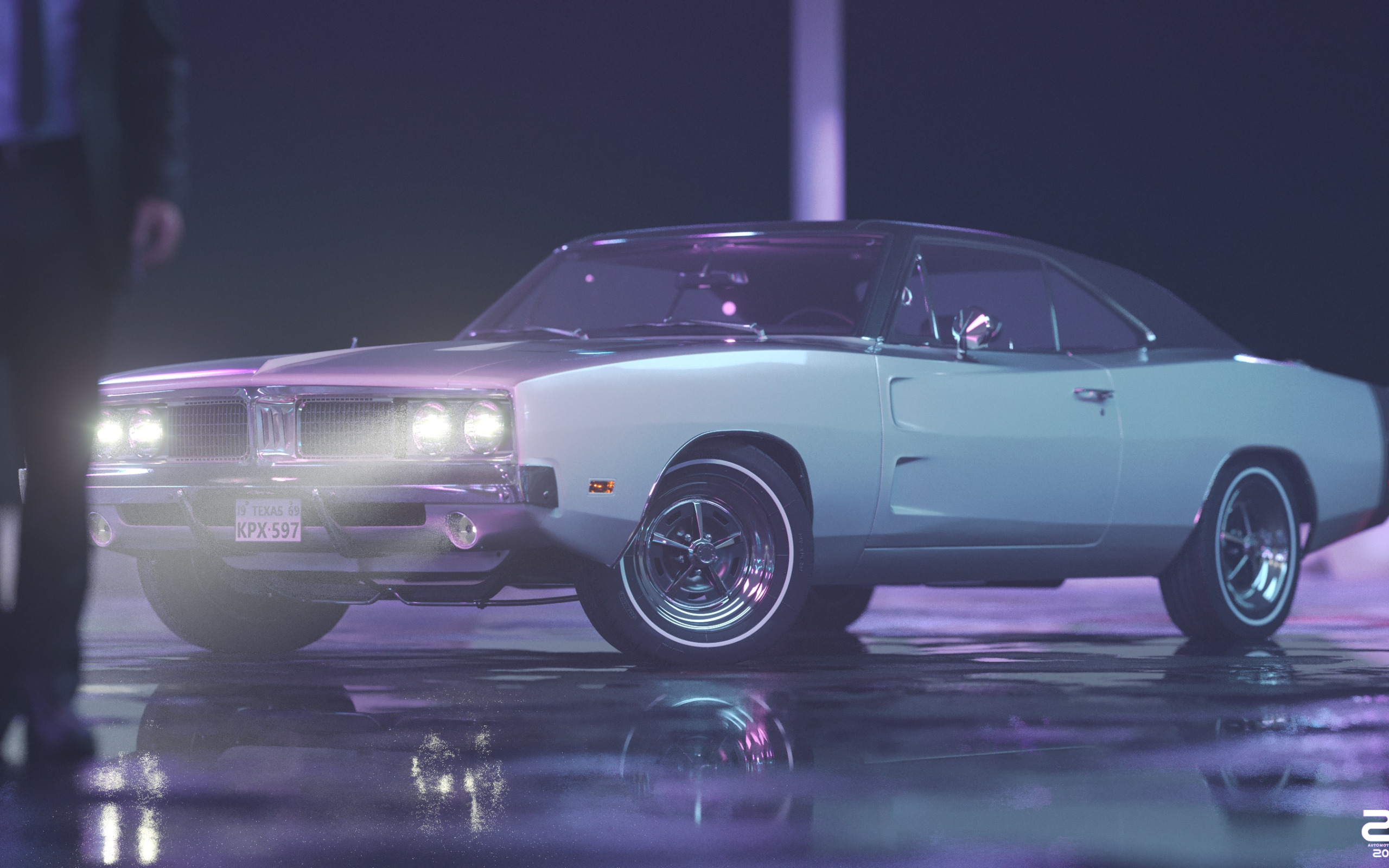 Dodge Charger 1969 ночью