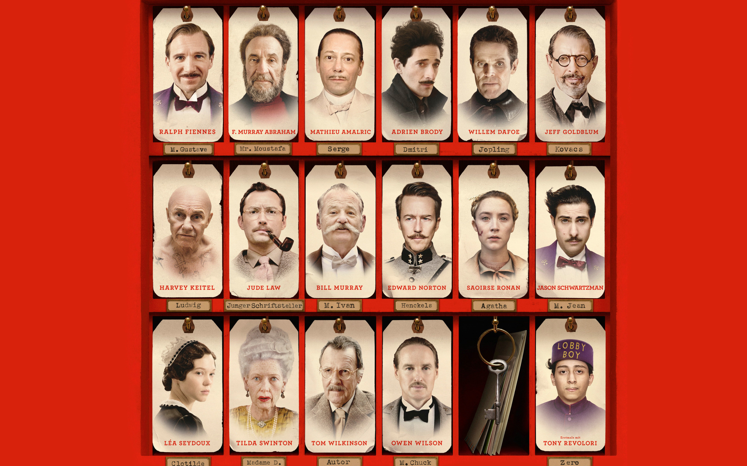 Скачать обои Edward Norton, Ralph Fiennes, Saoirse Ronan, Bill Murray, Léa  Seydoux, Отель Гранд Будапешт, The Grand Budapest Hotel, Tilda Swinton,  раздел фильмы в разрешении 2560x1600