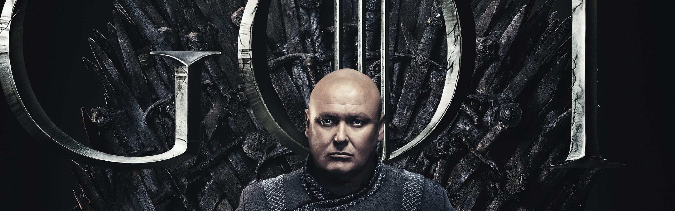 Скачать обои трон, Игра Престолов, Game Of Thrones, Conleth Hill, Lord  Varys, Лорд Варис, Конлет Хилл, раздел фильмы в разрешении 2560x800