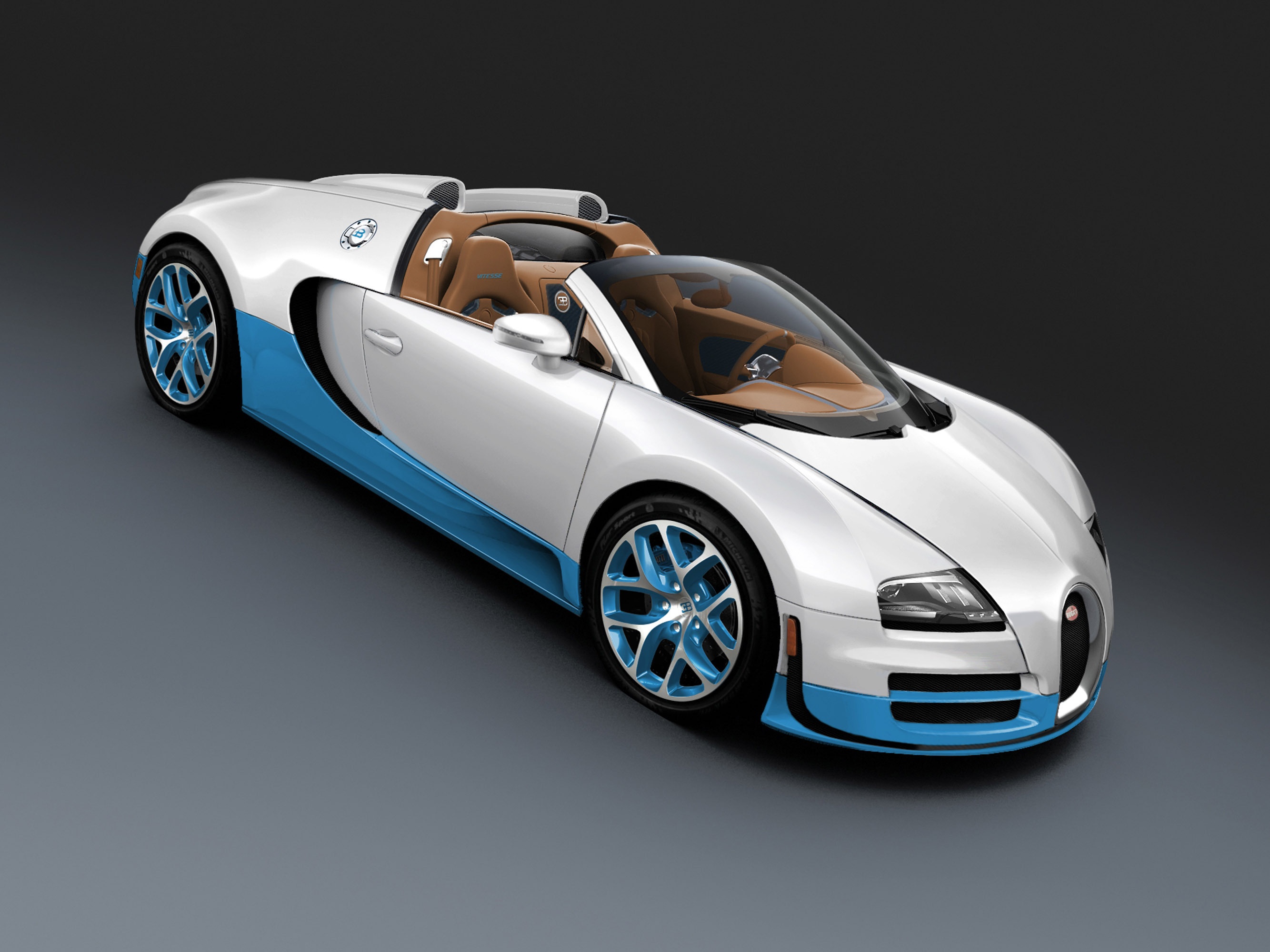 Скачать обои авто, машины, спорт, bugatti veyron, бело, grand sport  vitesse, синий., раздел машины в разрешении 2667x2000