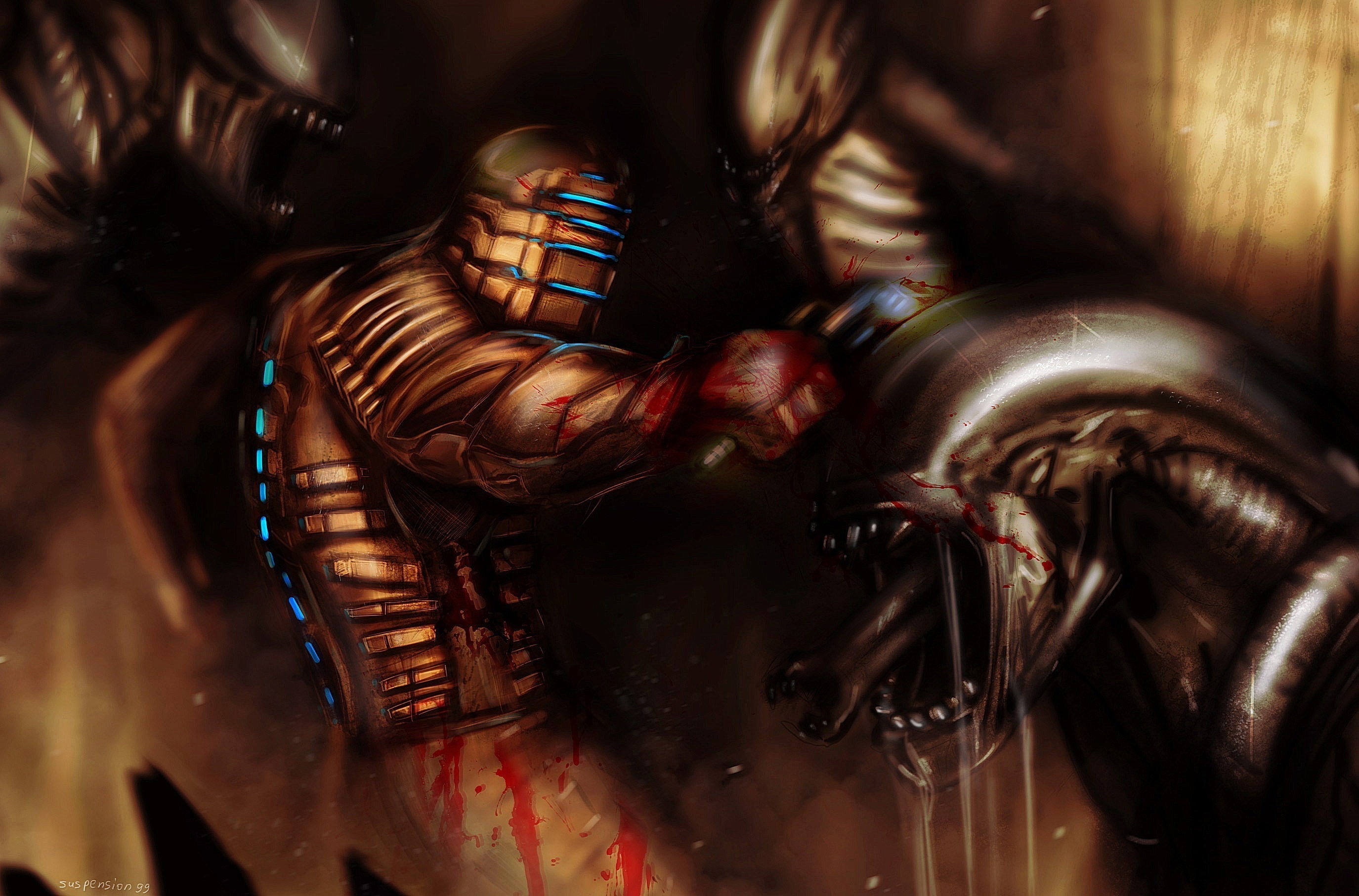 Скачать обои арт, dead space, айзек кларк, мертвый космос, isaac clark, by  suspension99, дид спэйс, раздел игры в разрешении 2750x1814