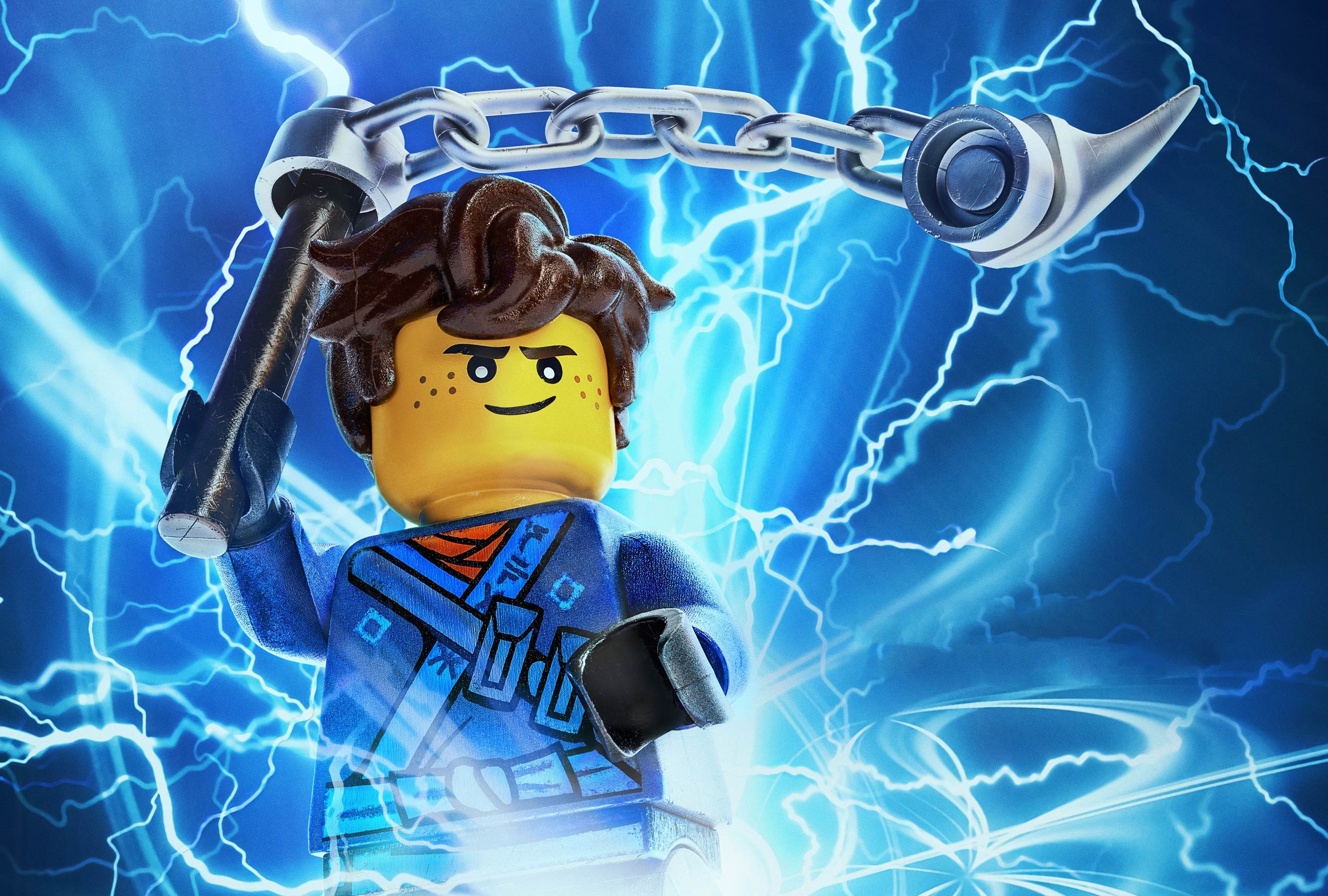 Скачать обои Lego, animated film, animated movie, The Lego Ninjago, Jay,  раздел фильмы в разрешении 2764x1866