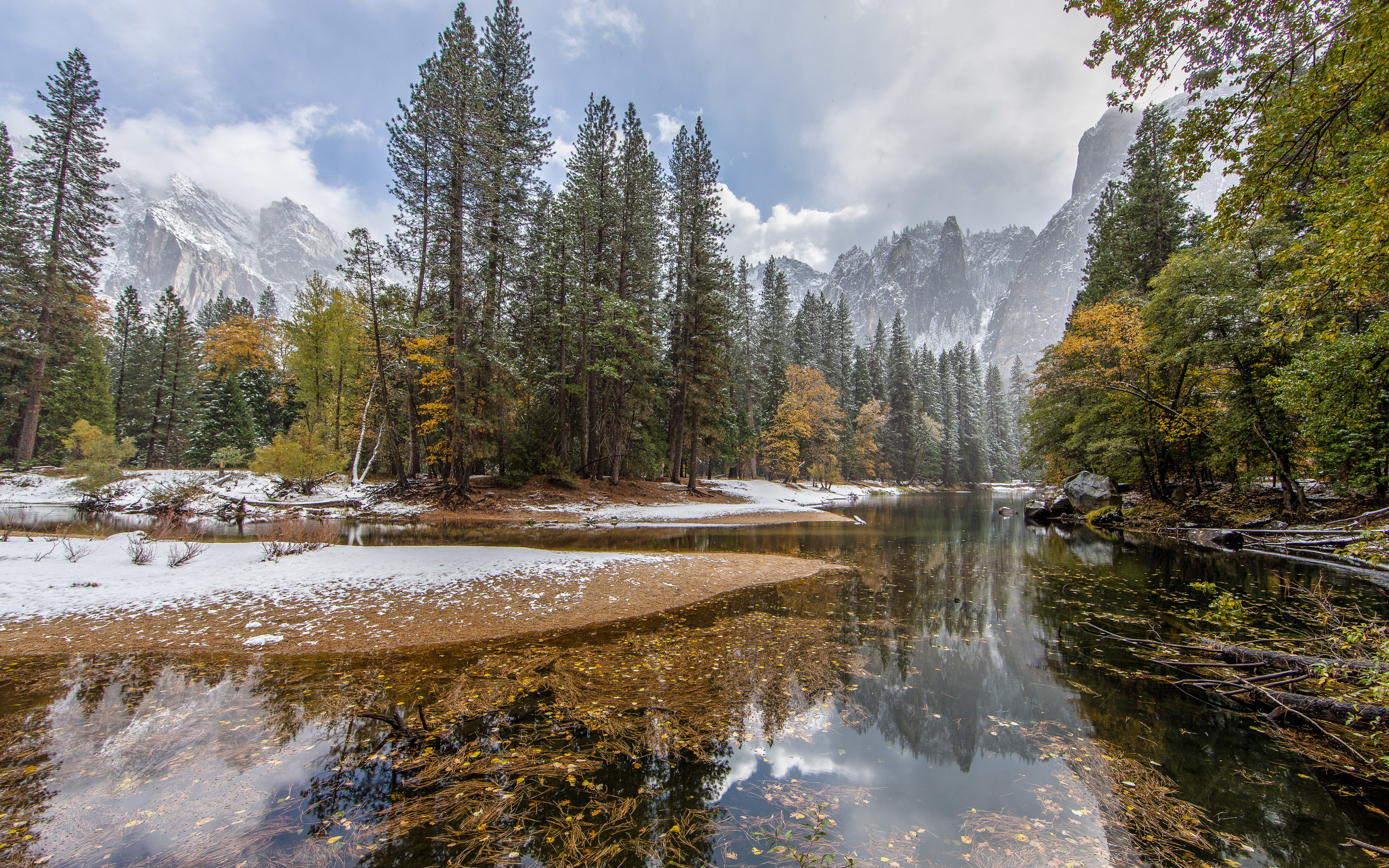 лес вода горы