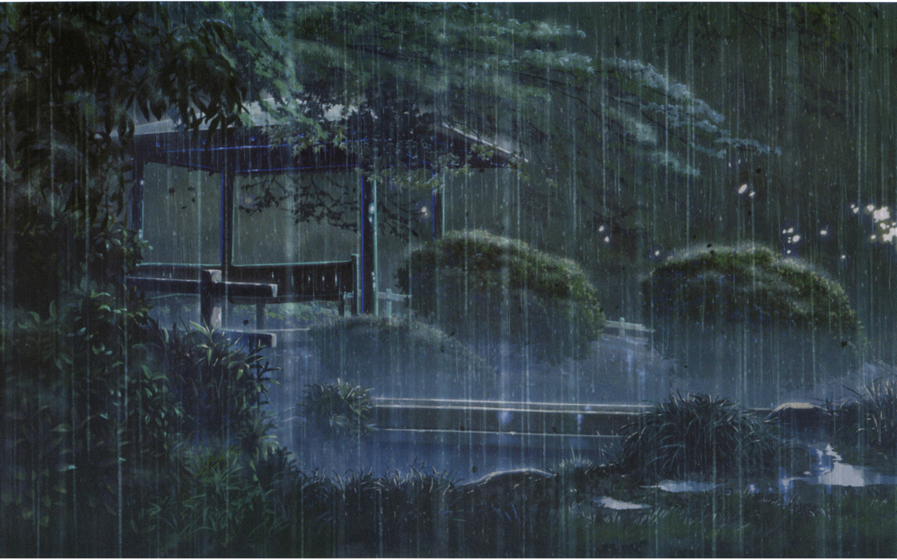 Raining rivers. Макото Синкай сад изящных слов. Makoto Shinkai сад изящных слов.