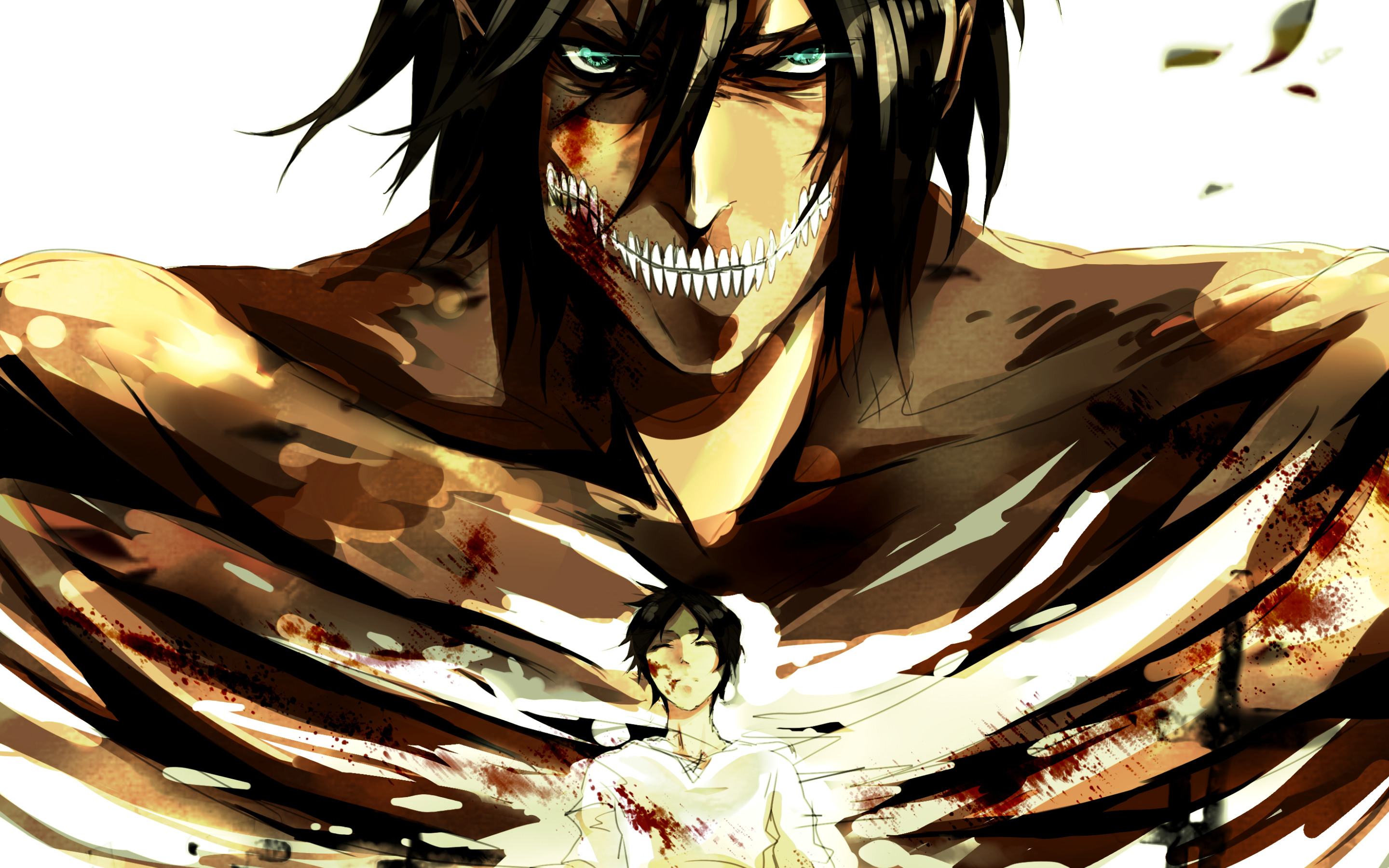 аниме, арт, Art, anime, shingeki no kyojin, <b>eren</b> jaeger, <b>attack</b> of the gian...