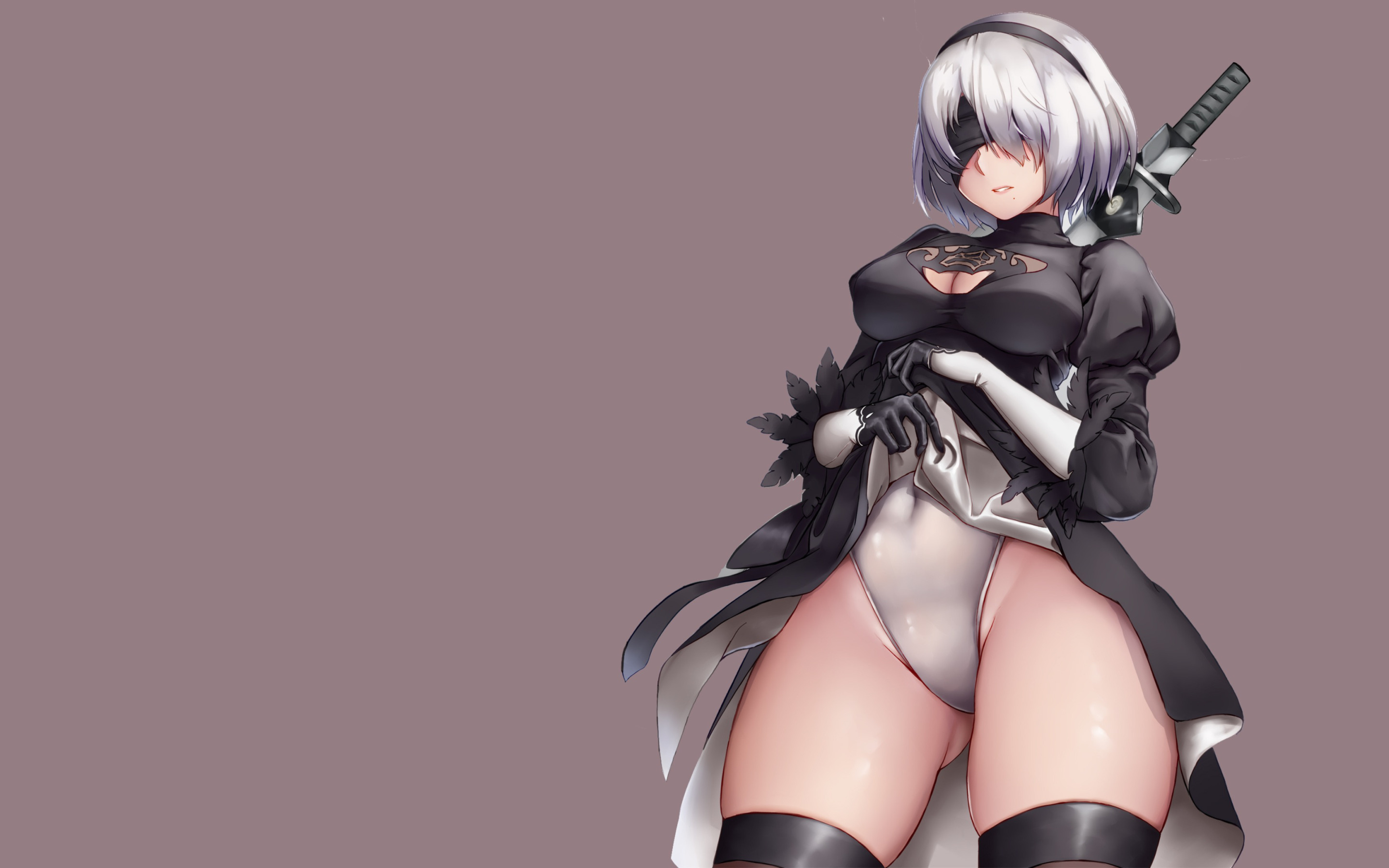 Обои для рабочего стола. girl, sexy, Anime, panties, <b>nier</b>, posing, pulling ...