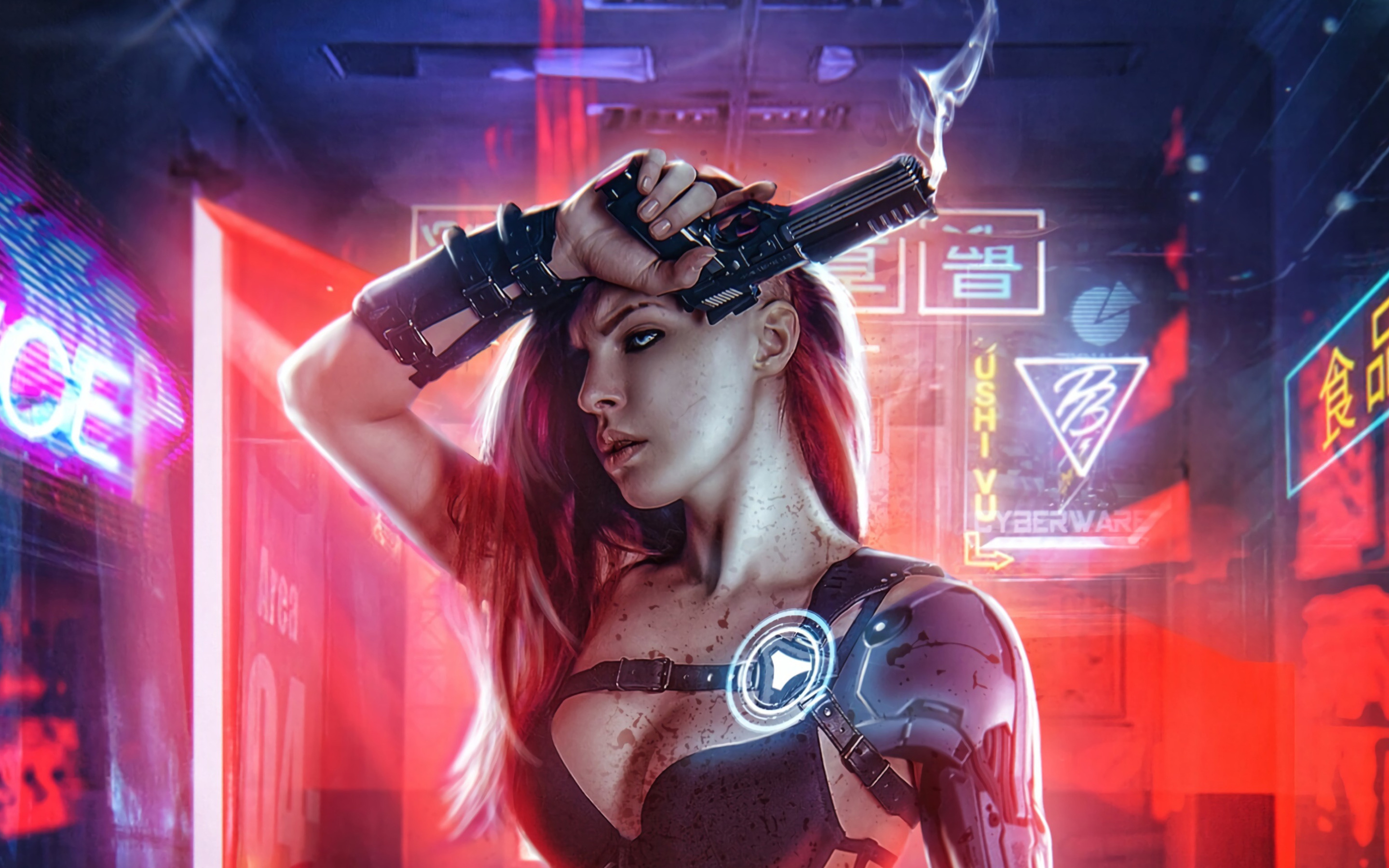 Cyberpunk girl audio responsive invert фото 21