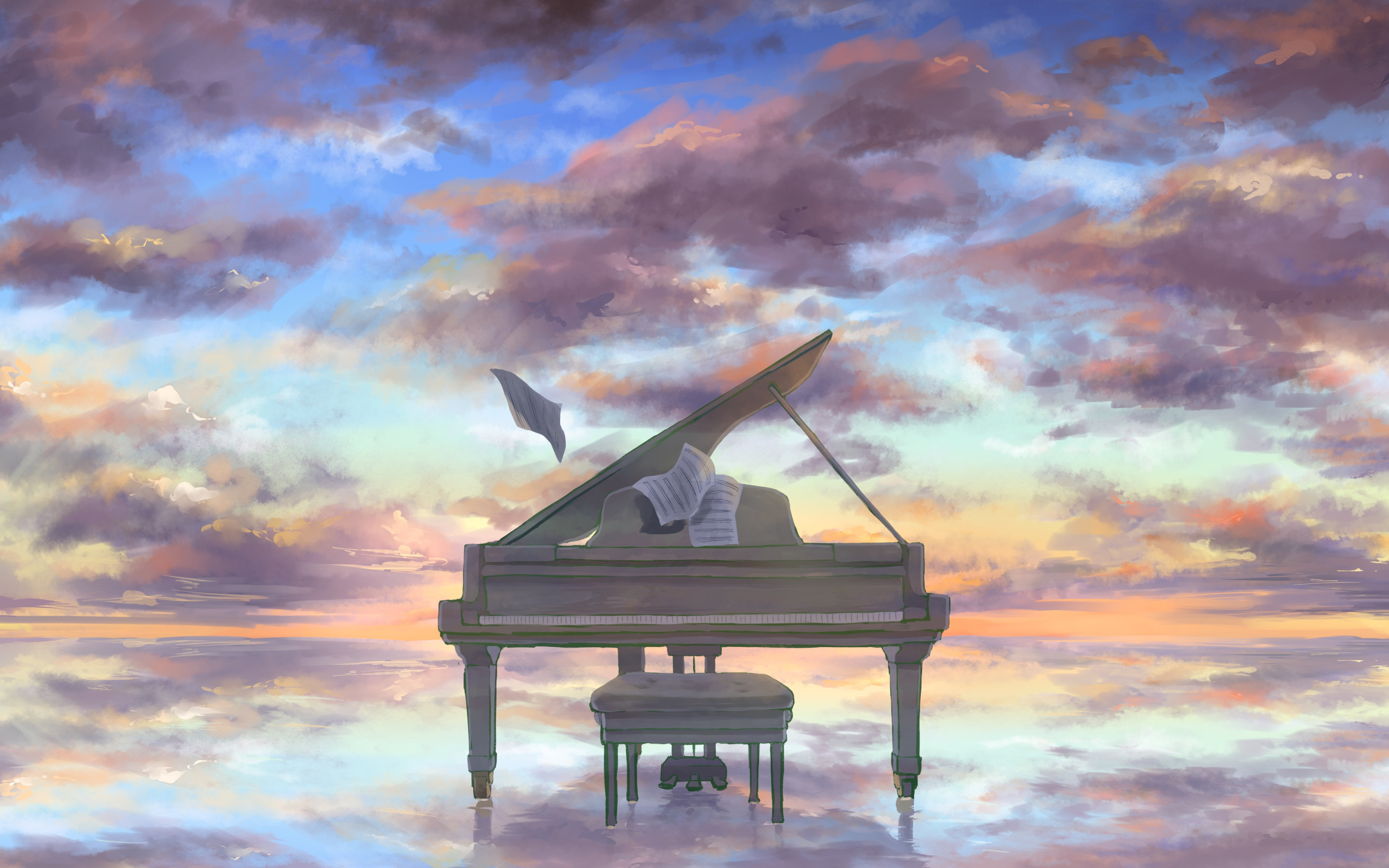Урок музыкальные пейзажи. Рояль в живописи. Музыкальный пейзаж. Пианино космос. Рояль на природе.