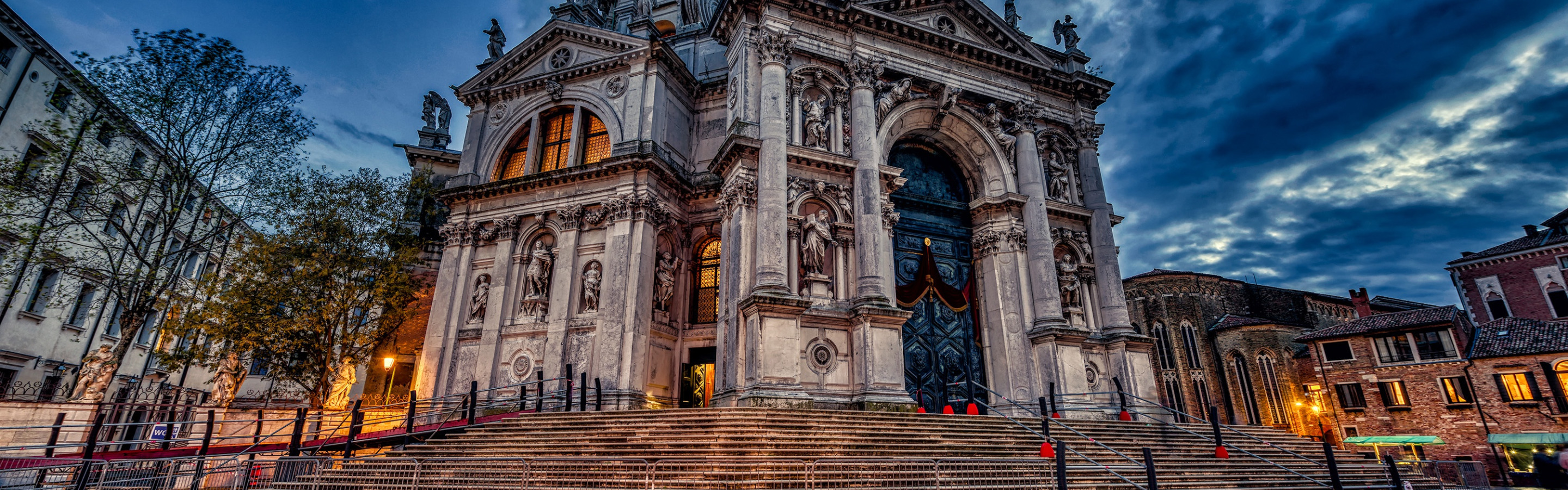 вечер, Италия, Венеция, собор, архитектура, Italy, Venice, Santa Maria della Salute
