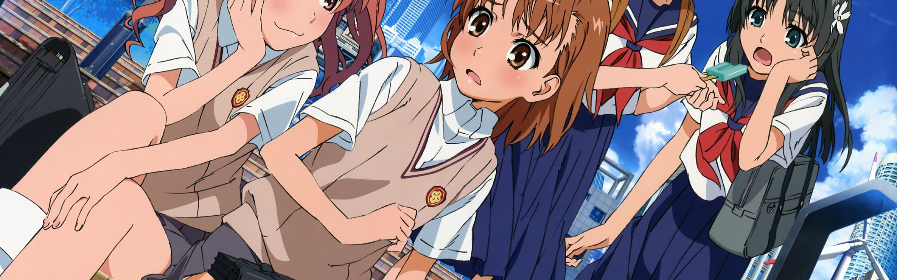 Скачать обои Toaru Kagaku no Railgun, Некий научный Рейлган, Misaka Mikoto,  раздел сёдзё в разрешении 2880x900