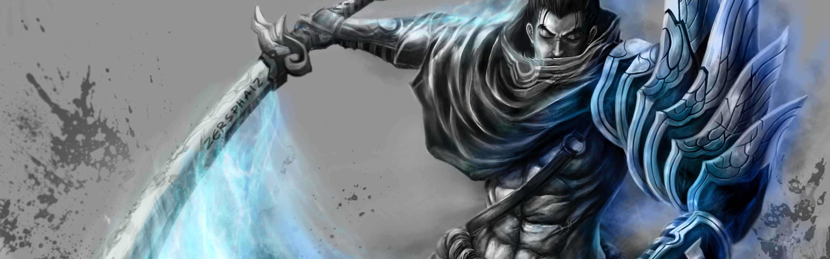 меч, арт, самурай, хвост, мужчина, League of Legends, LoL, Ясуо