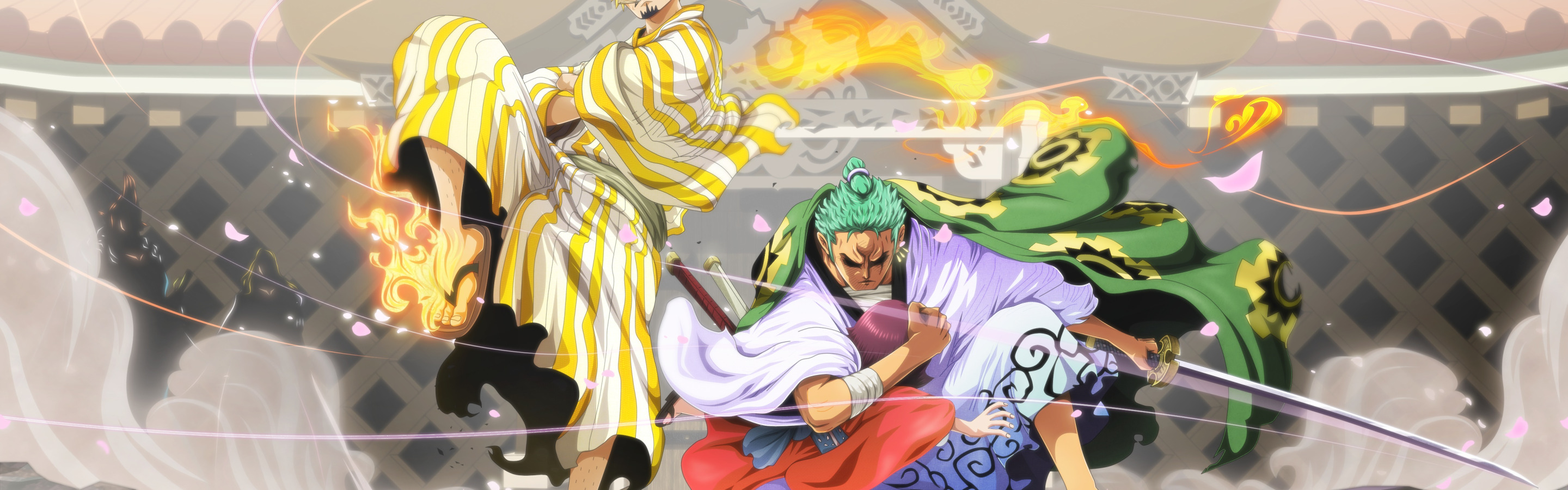 Скачать обои One Piece, anime, asian, manga, kimono, oriental, asiatic,  sugoi, раздел сёнэн в разрешении 2880x900