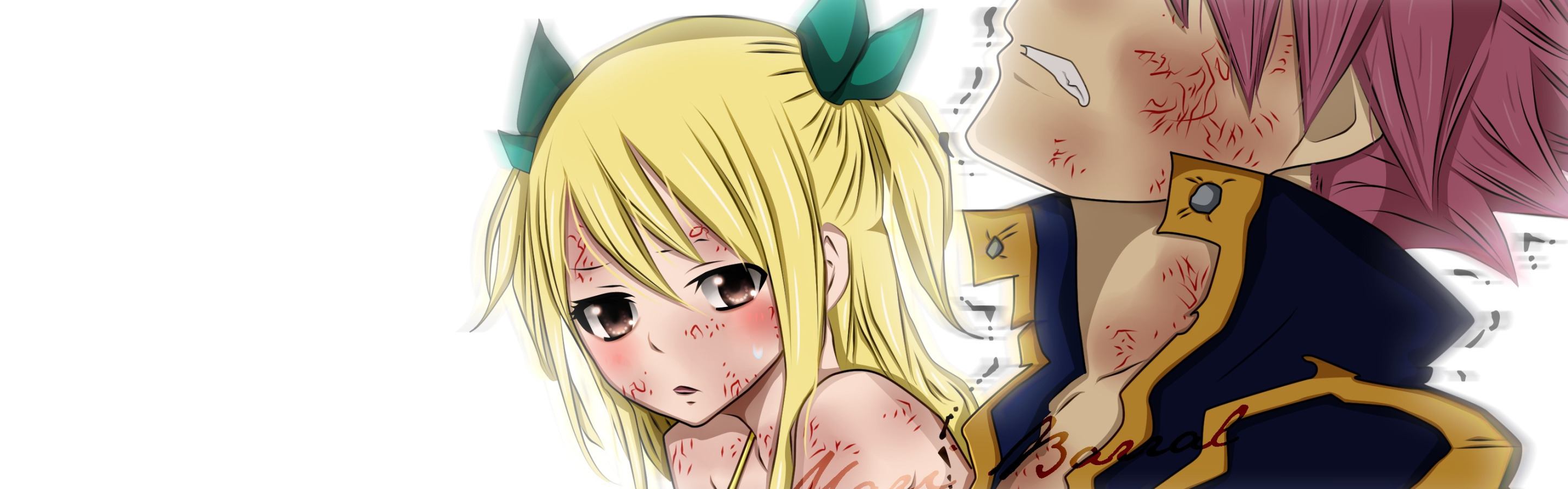 Скачать обои раны, Fairy Tail, <b>Люси</b>, Нацу Драгнил, Хвост феи, раздел сёнэн ...