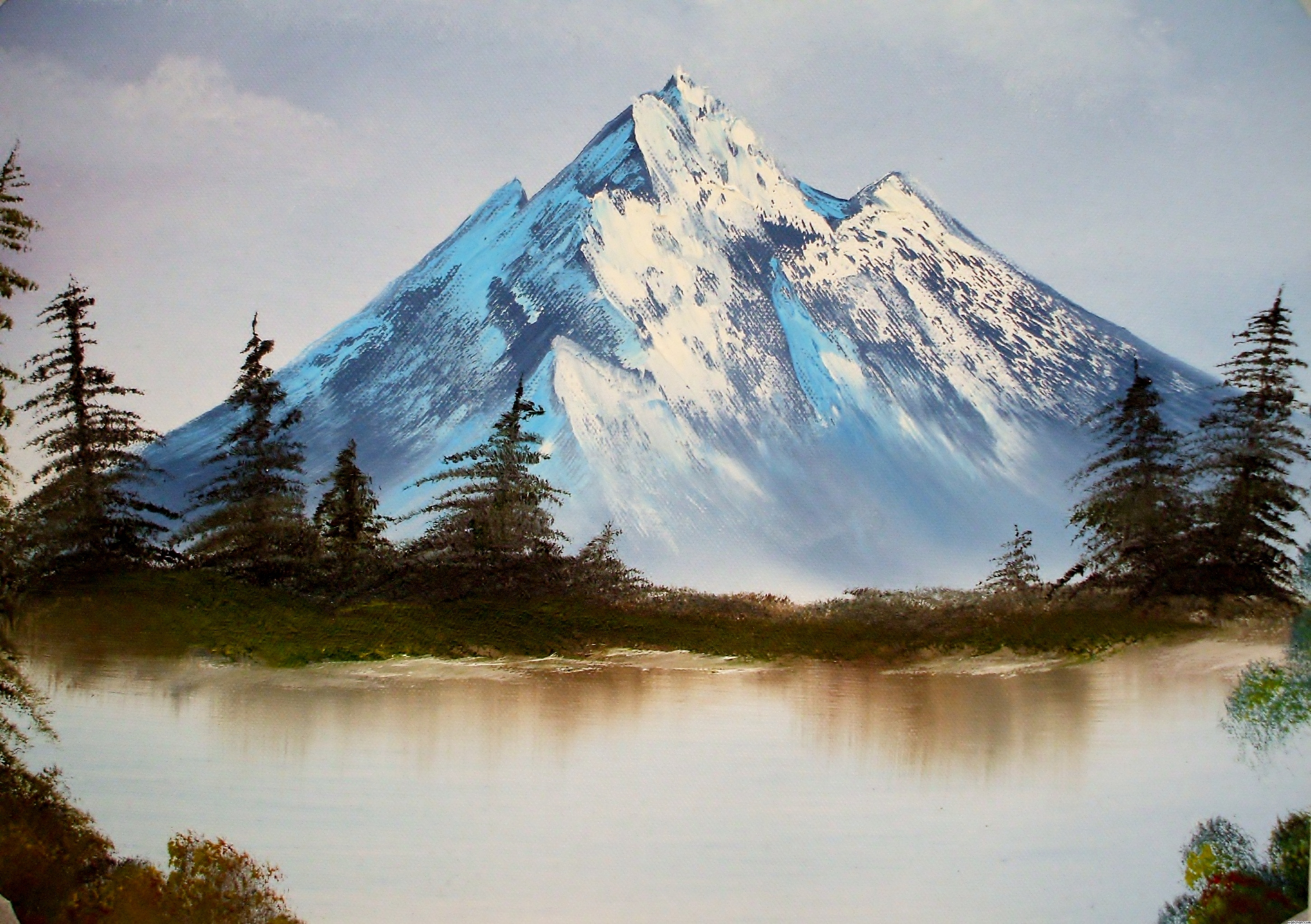 Рисунок красивых гор. Боб Росс. Боб Росс картины горы. Художник Боба Росса горы. Художник Боб Росс пейзажи.
