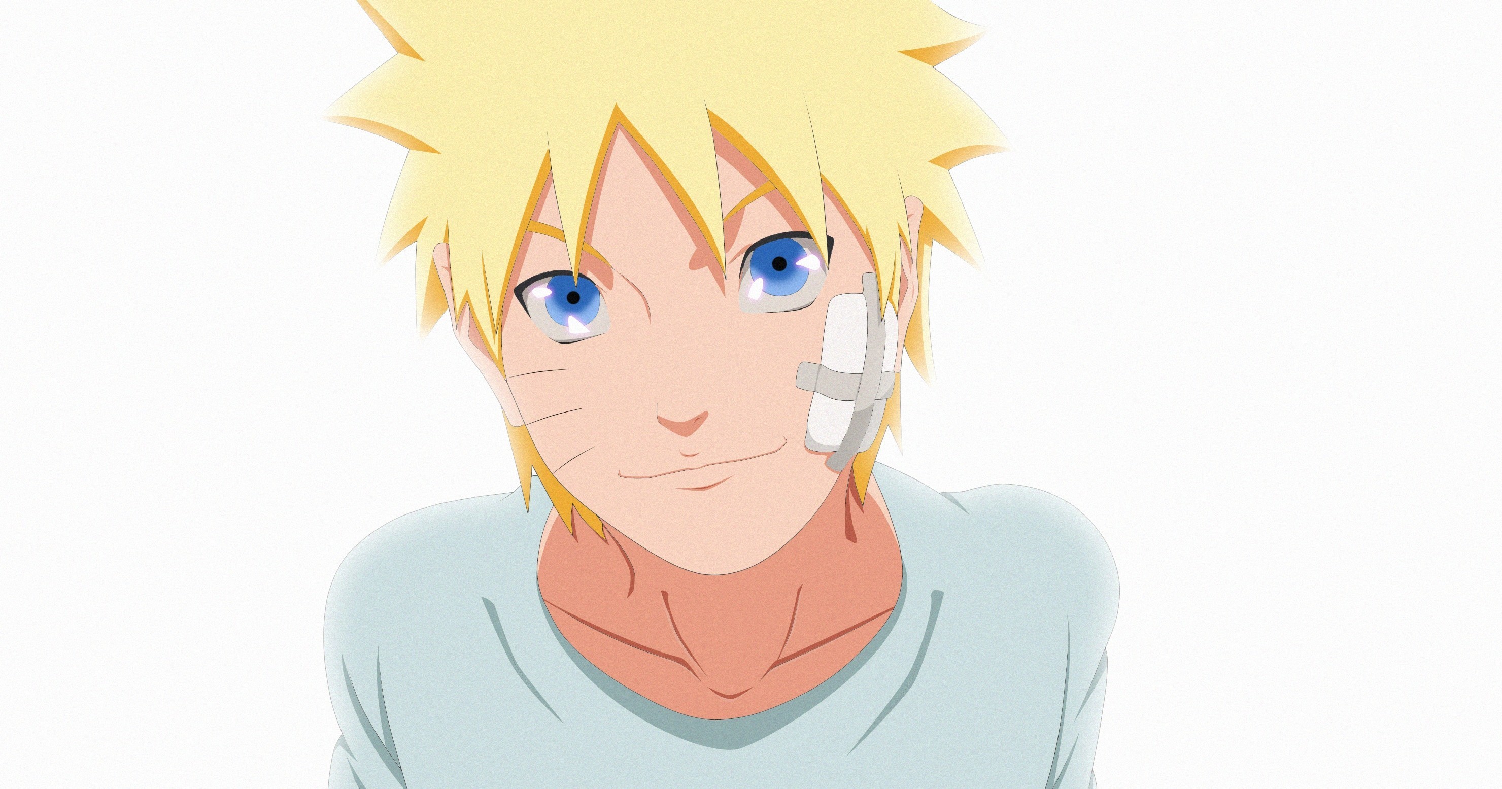 Скачать обои white, game, happy, Naruto, smile, anime, blue eyes, man,  раздел сёнэн в разрешении 2960x1555