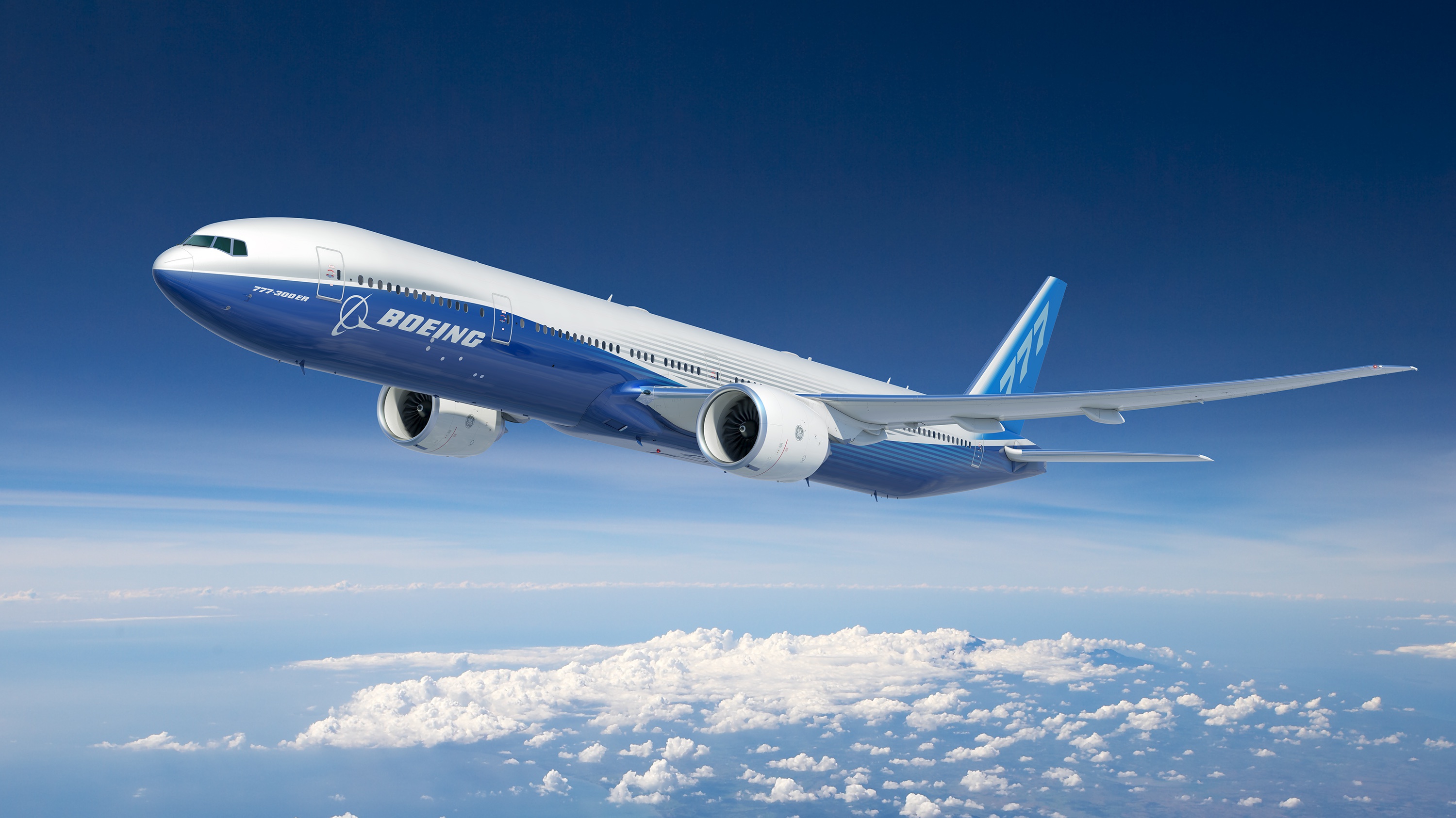 Обои boeing, plane, boeing 777 на телефон и рабочий стол, раздел авиация,  разрешение 3000x1687 - скачать