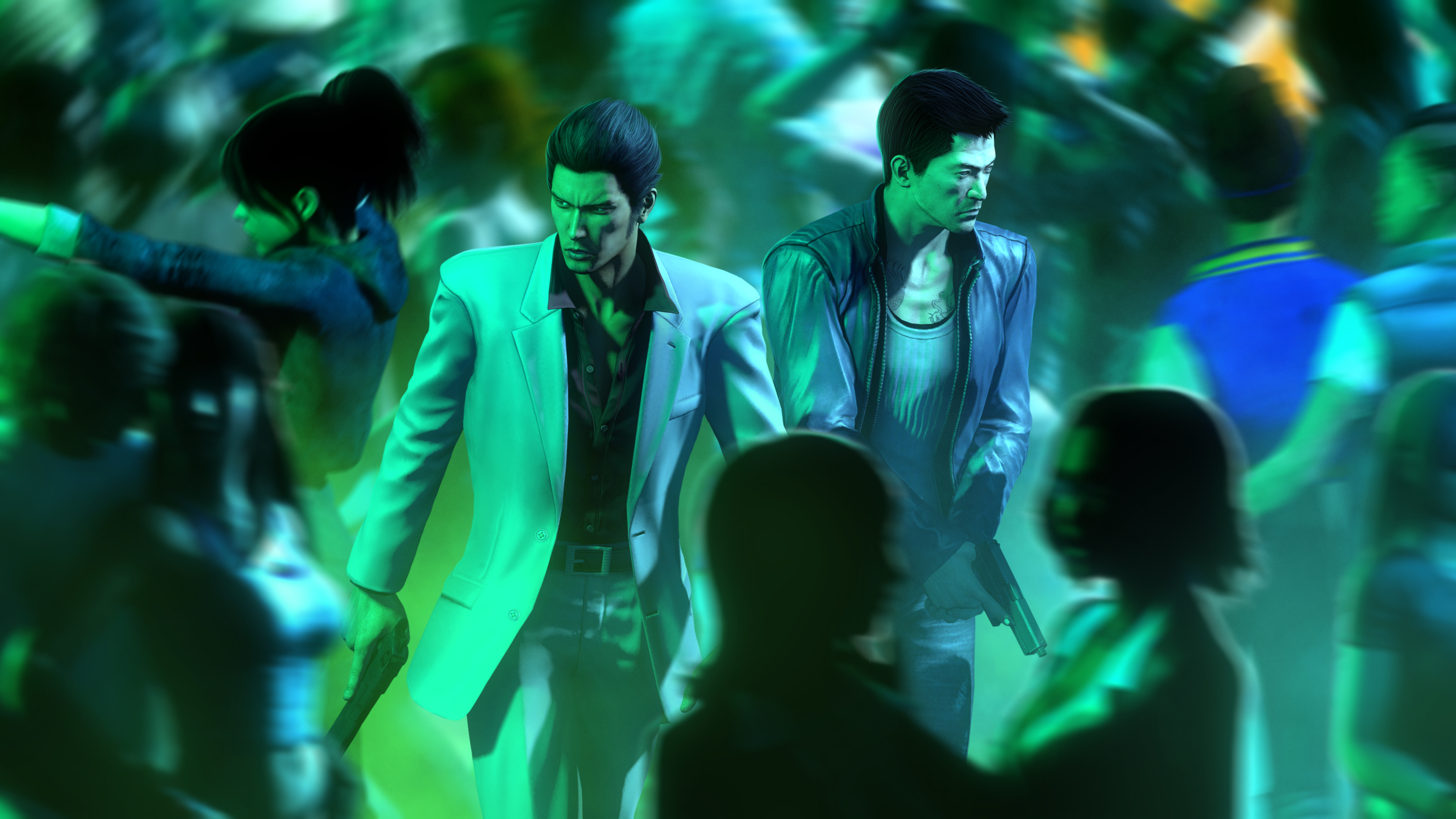 Скачать обои бандит, crossover, полицейский, Sleeping Dogs, Yakuza, Wei  Shen, Kazuma Kiryu, раздел игры в разрешении 3000x1688