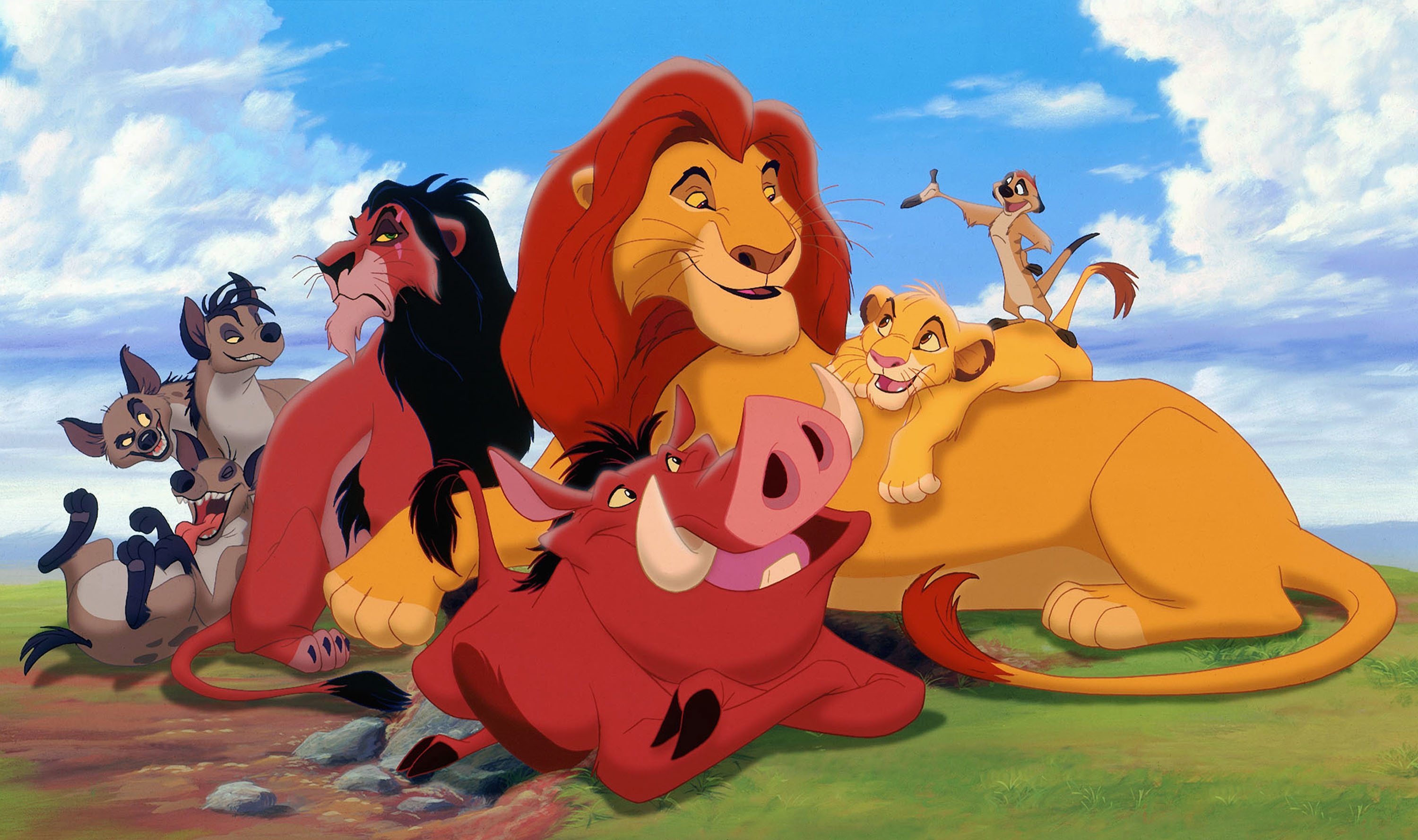 Скачать обои Disney, Тимон, Король Лев, Симба, Пумба, Шрам, The Lion King,  Муфаса, раздел фильмы в разрешении 3000x1777