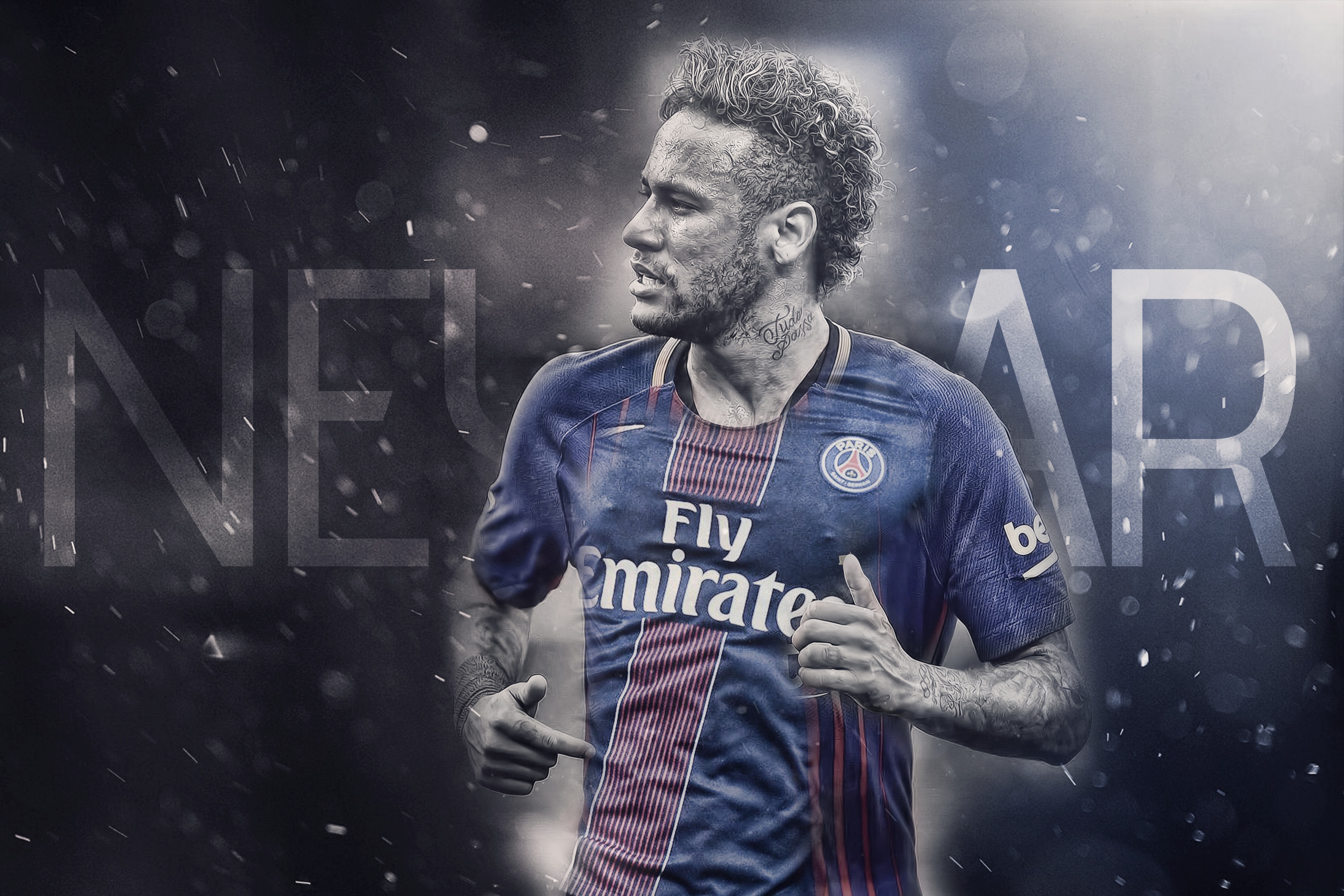 Обои wallpaper, sport, football, player, Neymar, Paris Saint-Germain на  телефон и рабочий стол, раздел спорт, разрешение 3000x2000 - скачать