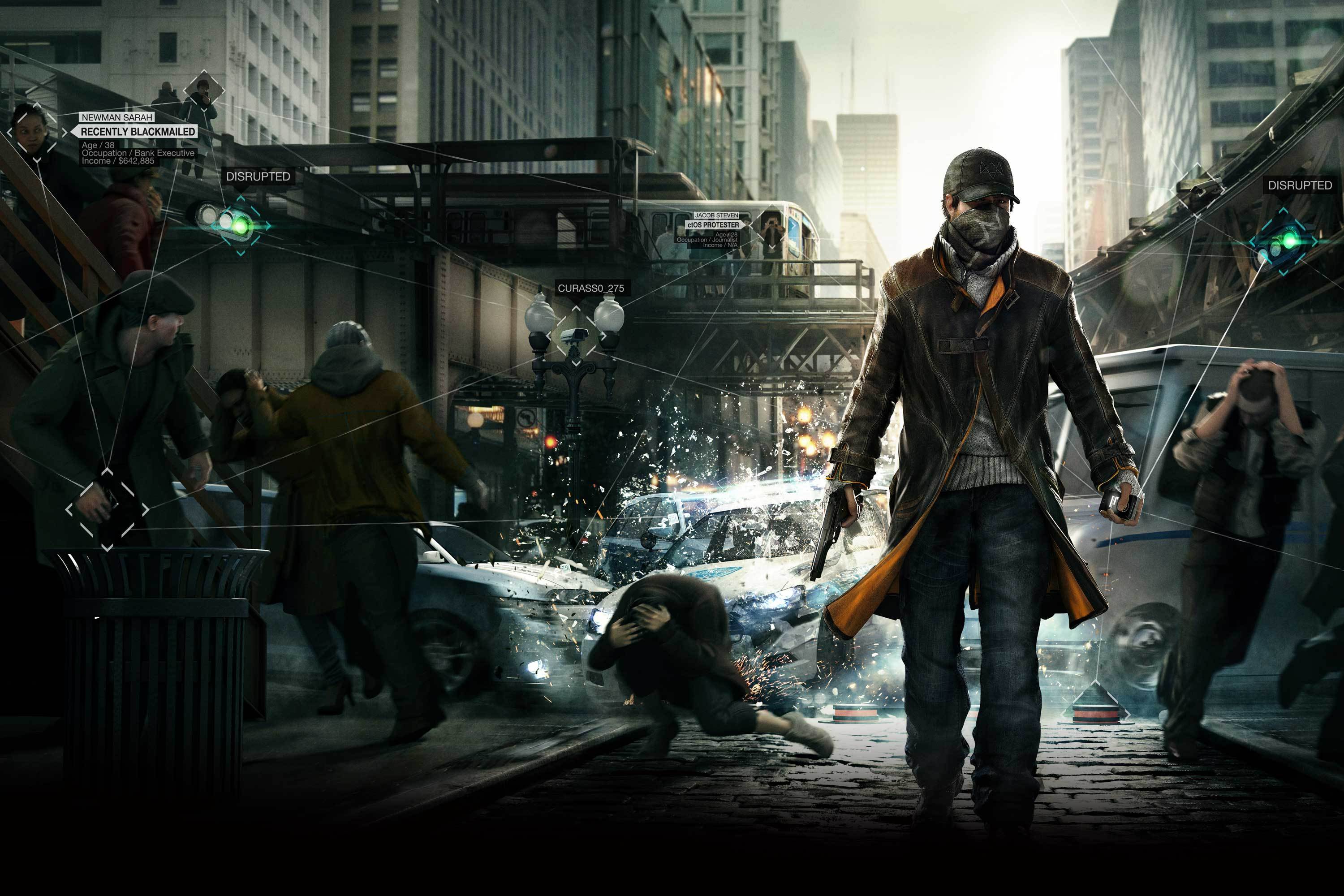 Обои пистолет, Chicago, Ubisoft Montreal, Сторожевые псы, Aiden Pearce,  watch dogs на телефон и рабочий стол, раздел игры, разрешение 3000x2000 -  скачать