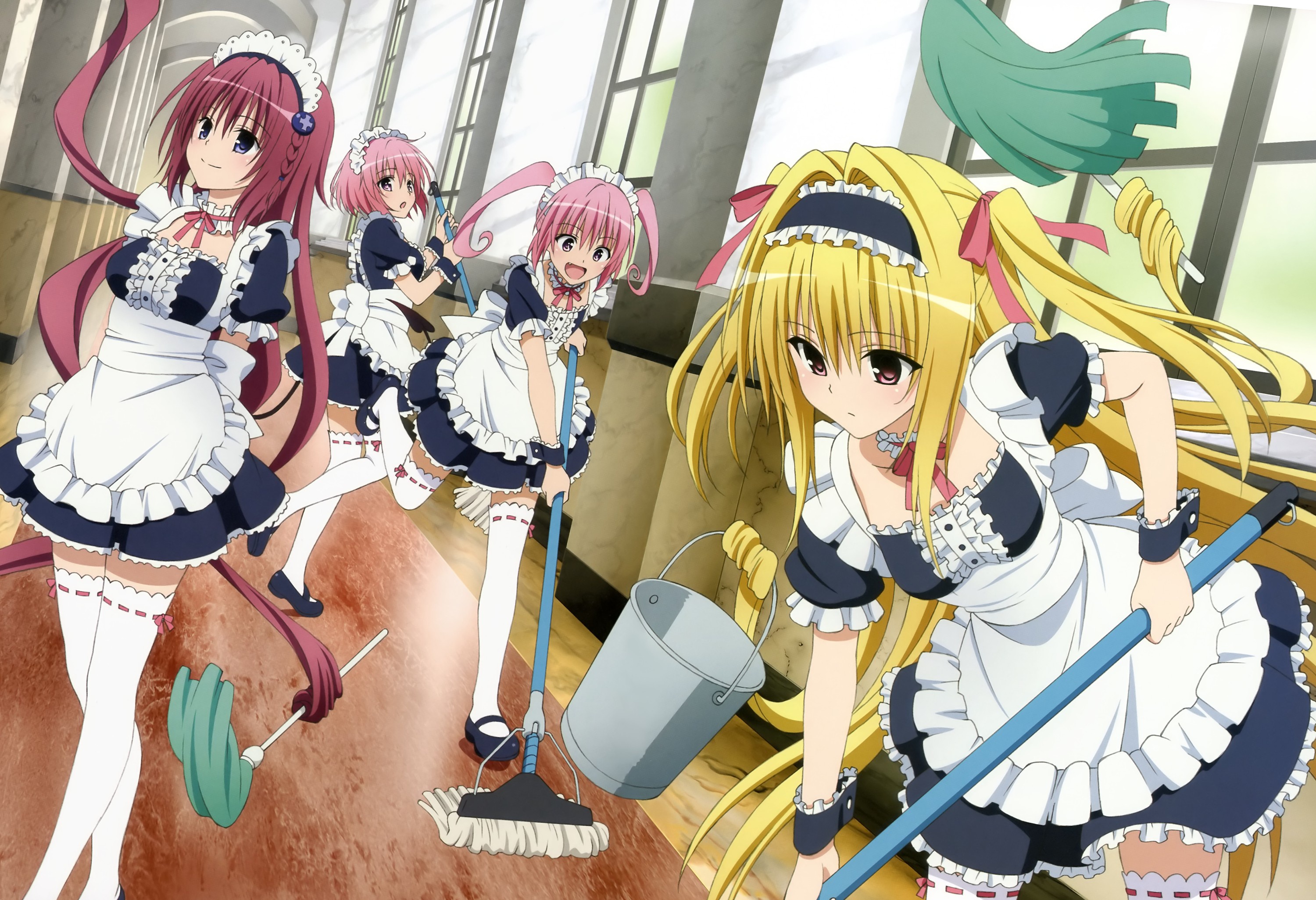 Скачать обои anime, blonde, maid, bishojo, To Love-Ru, To Love-Ru Darkness,  раздел сёдзё в разрешении 3000x2051