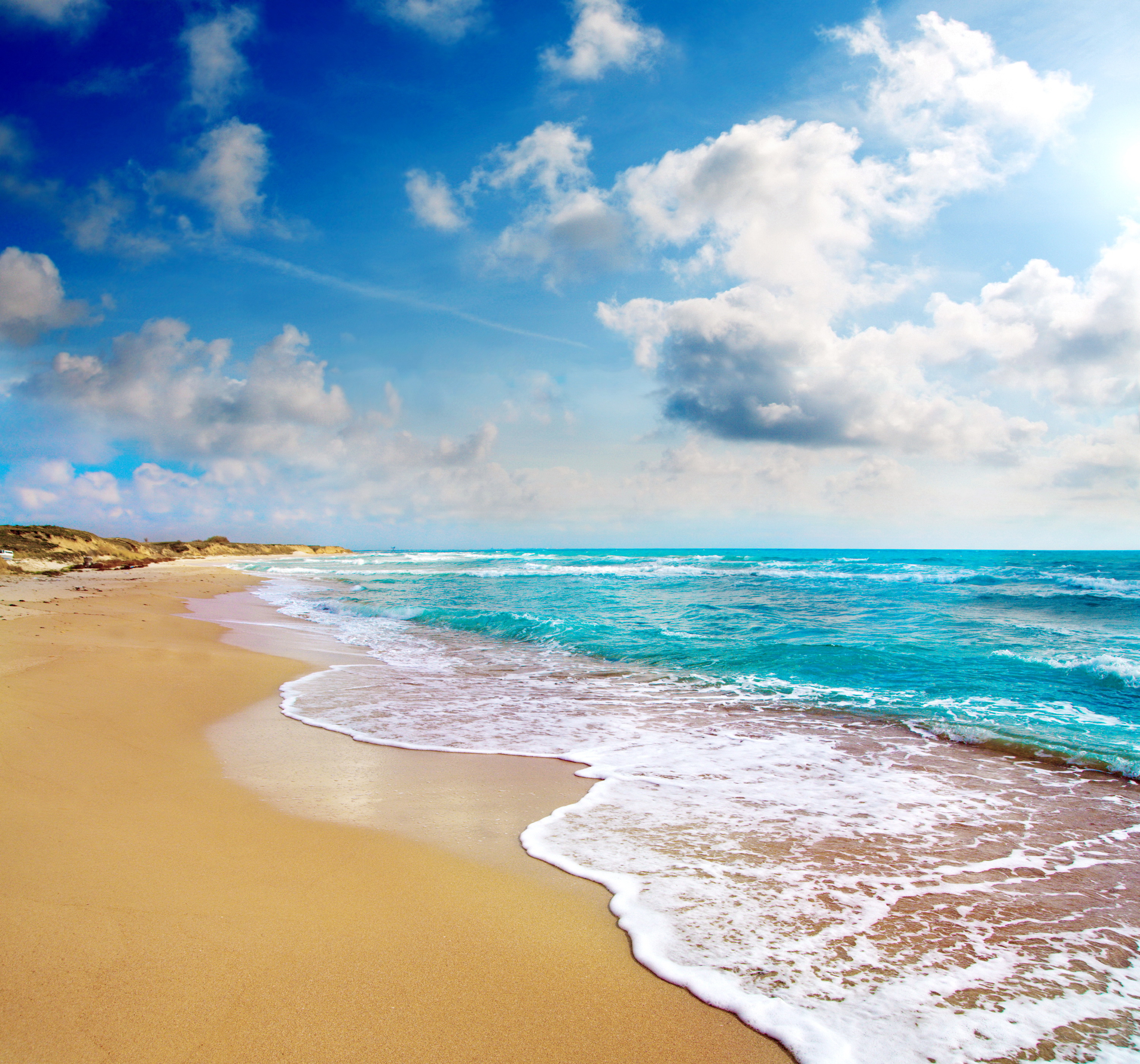 Скачать обои песок, море, пляж, солнце, тропики, океан, берег, остров, разд...