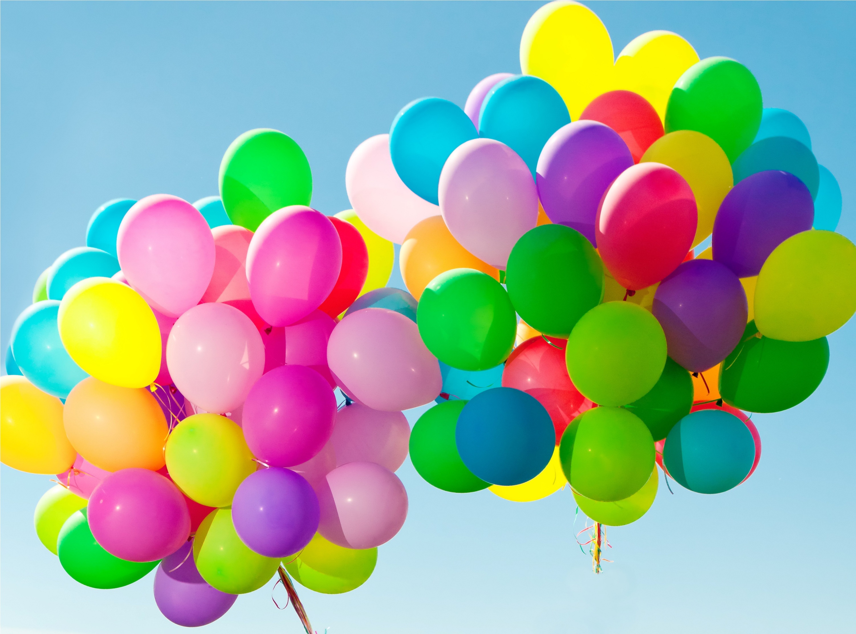 Обои шарики, воздушные шары, colorful, happy, sky, balloons на телефон и  рабочий стол, раздел настроения, разрешение 3003x2225 - скачать