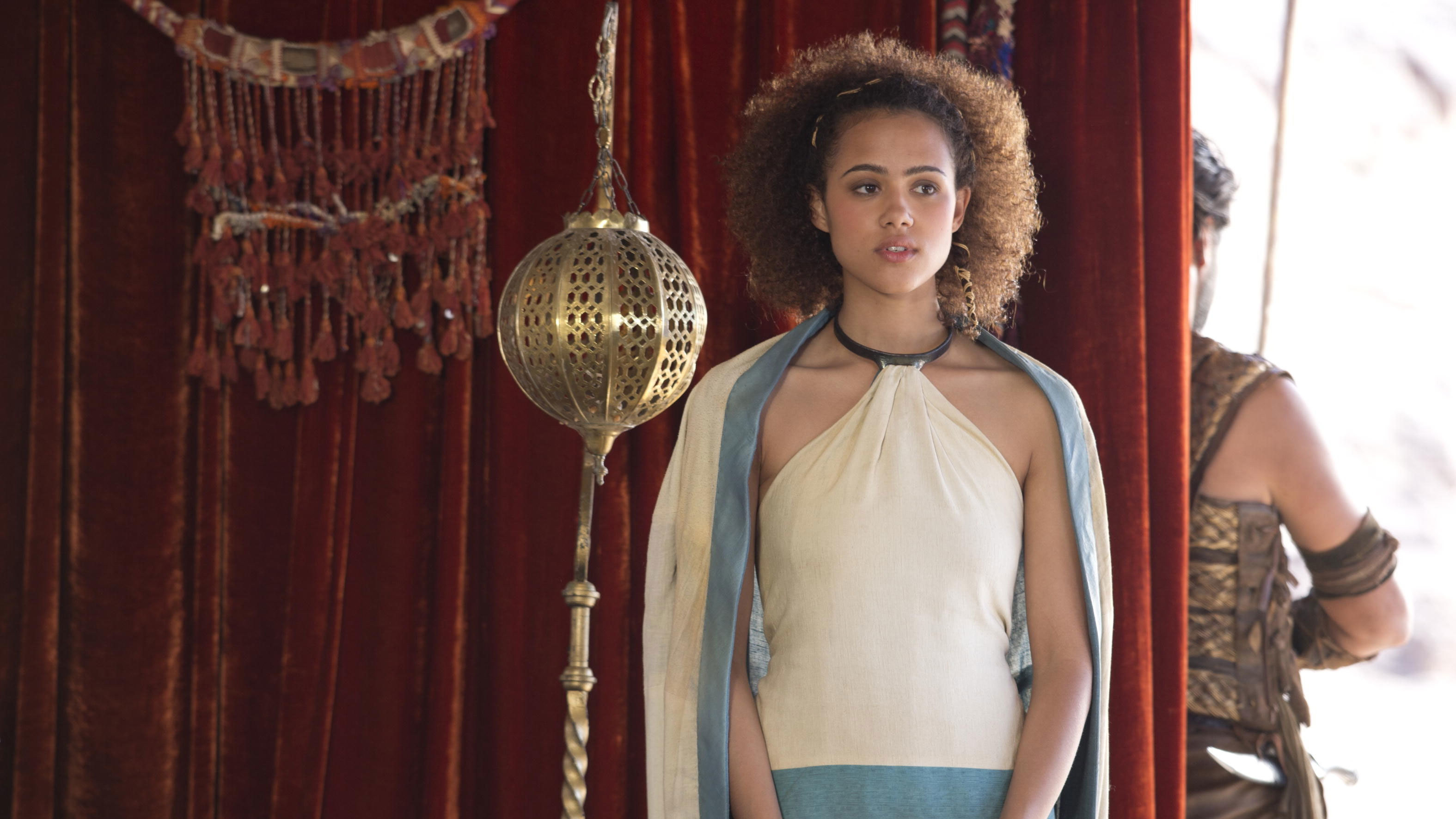 Обои актриса, мулатка, кудри, Игра Престолов, Game of Thrones, Натали  Эммануэль, Nathalie Emmanuel, Missandei на телефон и рабочий стол, раздел  девушки, разрешение 3150x1772 - скачать