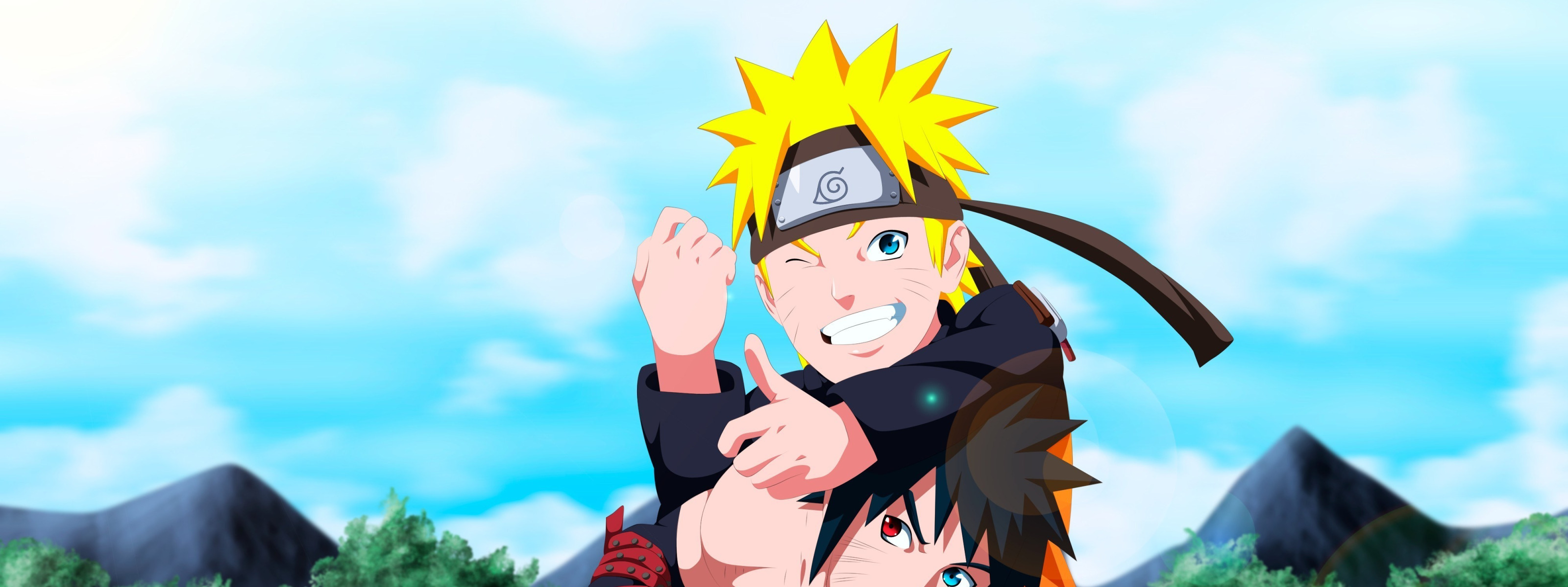 Скачать обои game, Naruto, anime, boy, ninja, manga, shinobi, uzumaki naruto,  раздел сёнэн в разрешении 3200x1200