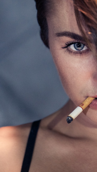 взгляд, девушка, сигарета