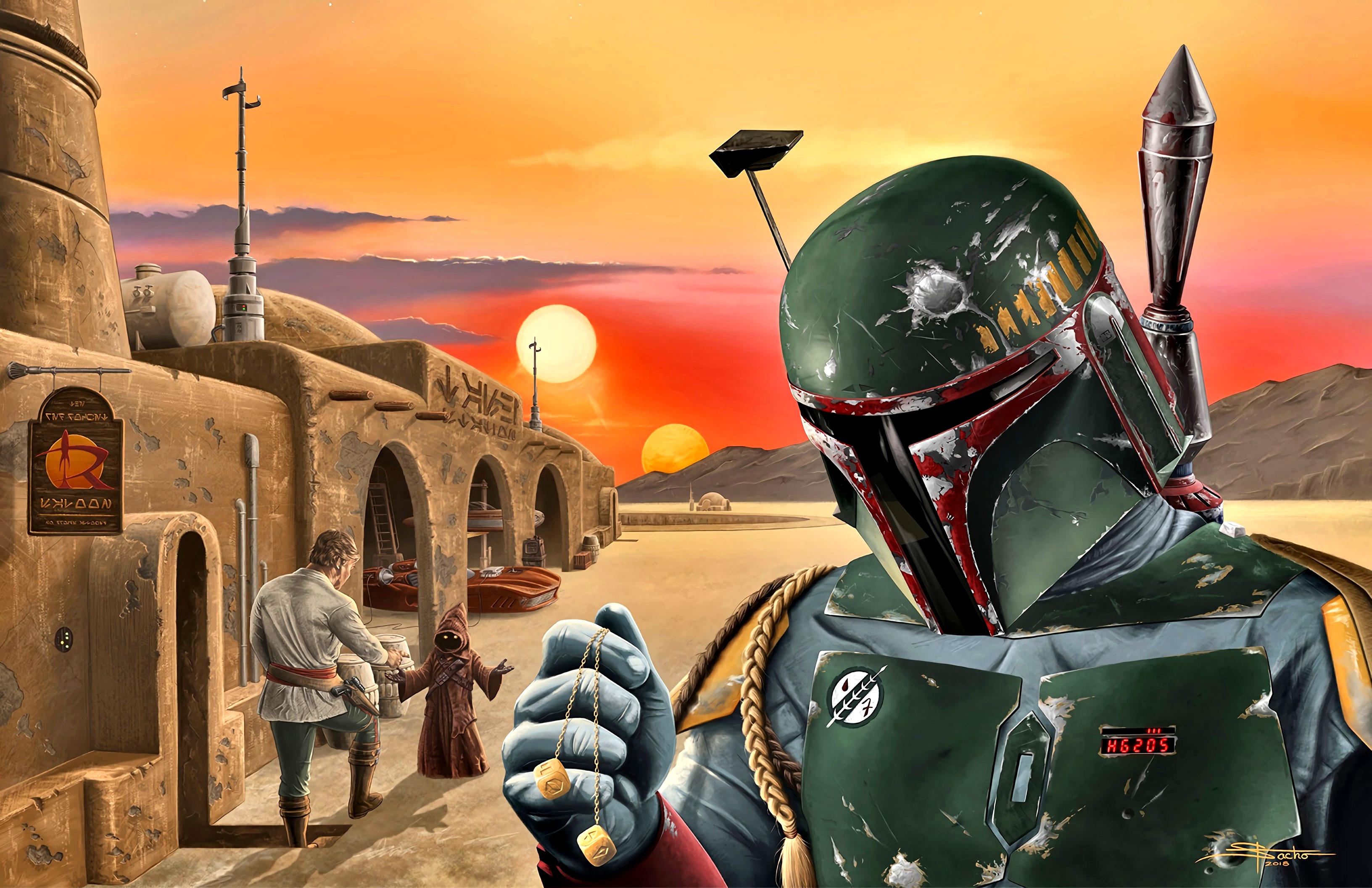 Обои Star Wars, Boba Fett, охотник за головами, Татуин, Джава на телефон и  рабочий стол, раздел фантастика, разрешение 3264x2112 - скачать