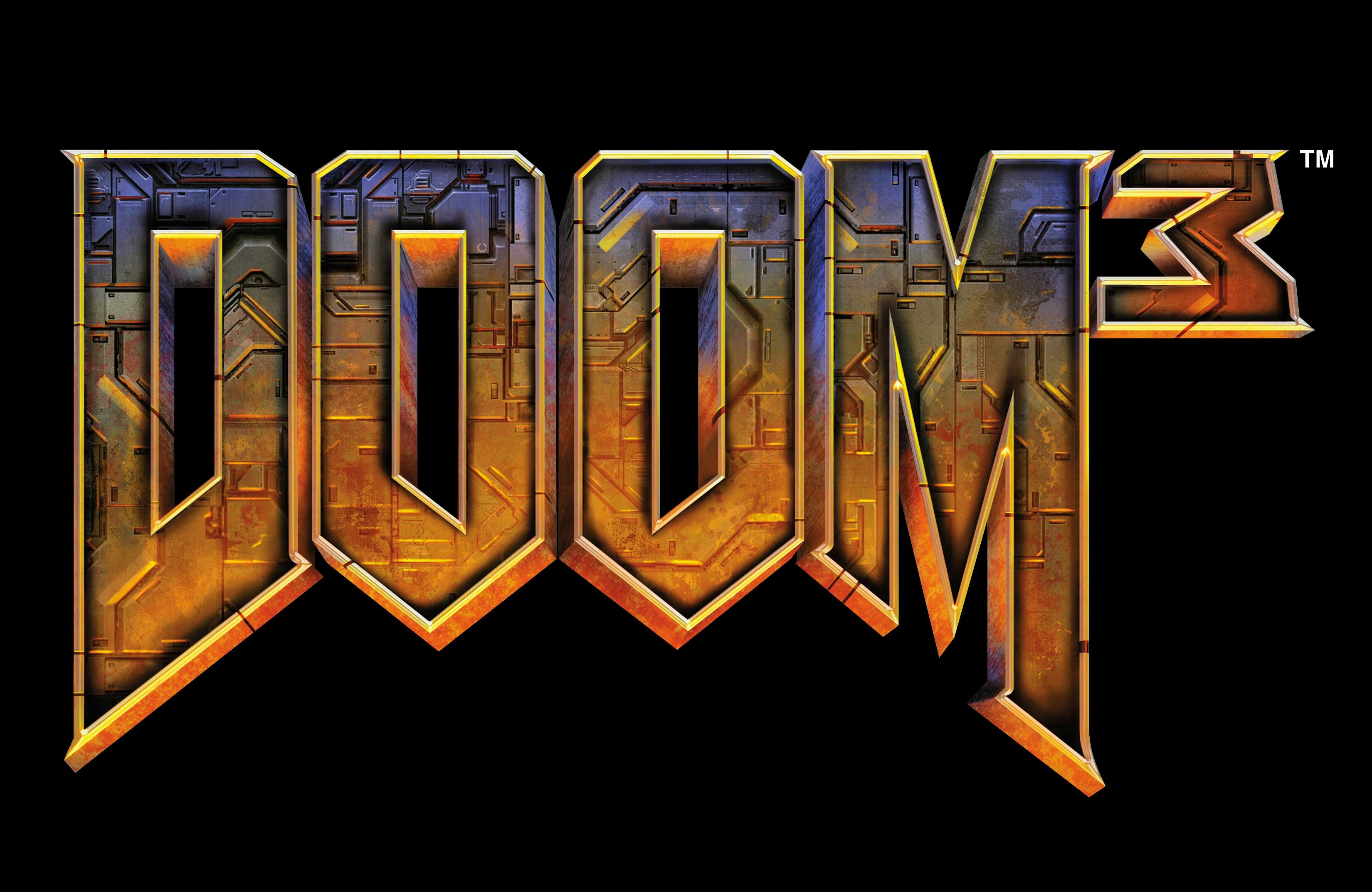 Скачать обои логотип, logo, Doom, Doom 3, раздел игры в разрешении 3300x2146