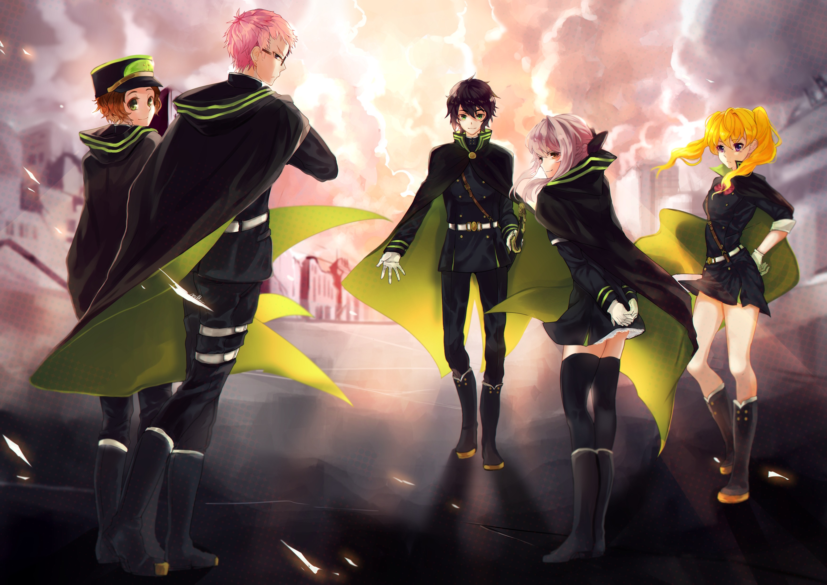 Последний арт. Seraph of the end аниме. Аниме последний Серафим Постер. Аниме последний Серафим арт. Йоичи Саотомэ и Мицуба.