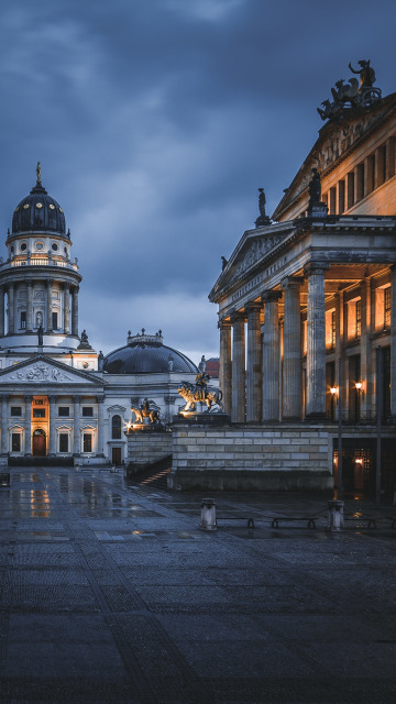 город, здания, вечер, площадь, колонны, Классицизм, Палладийская Архитектура