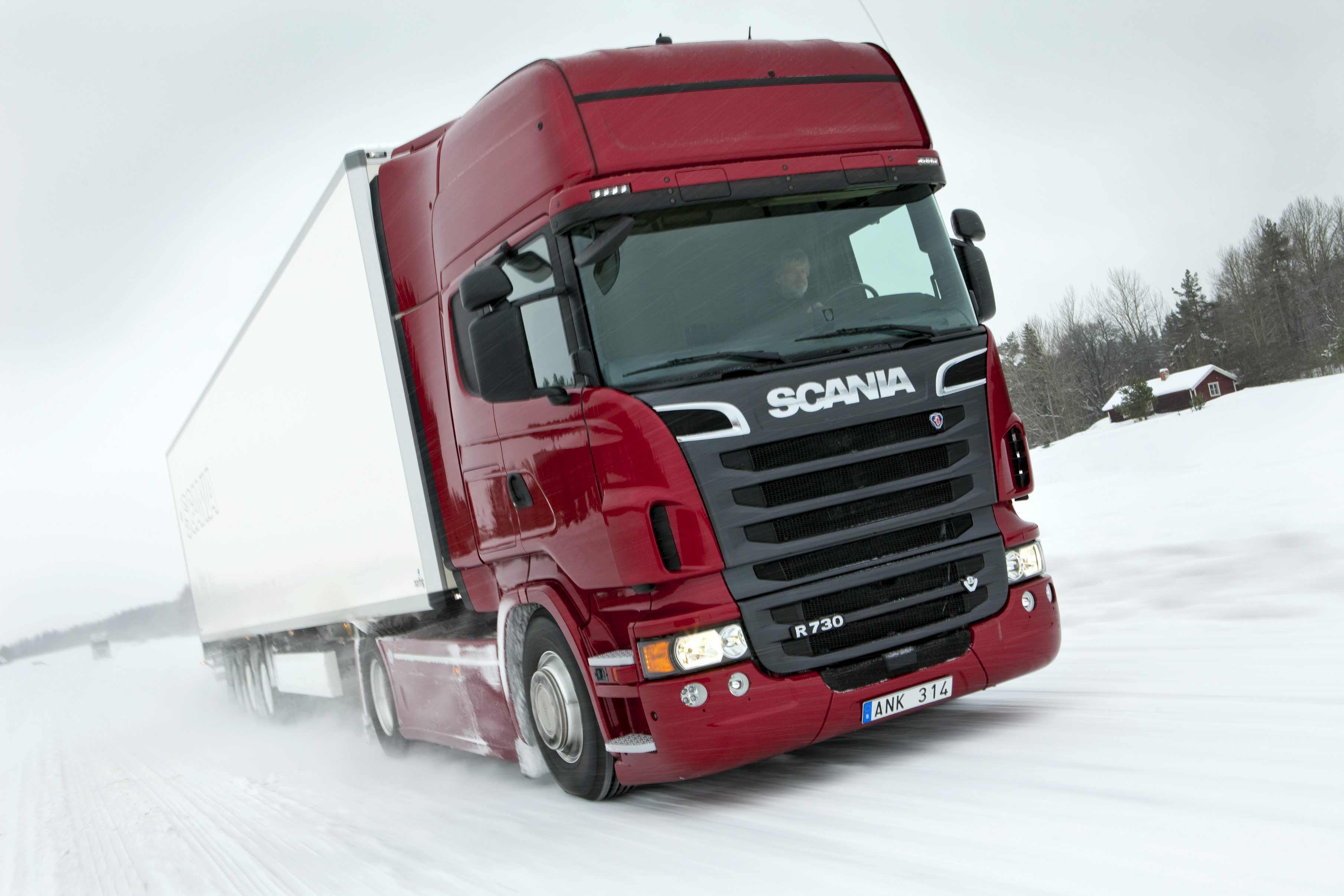 Скачать обои грузовик, в движении, Truck, Scania, Скания, R730, фура,  Topline, раздел грузовики в разрешении 3620x2414