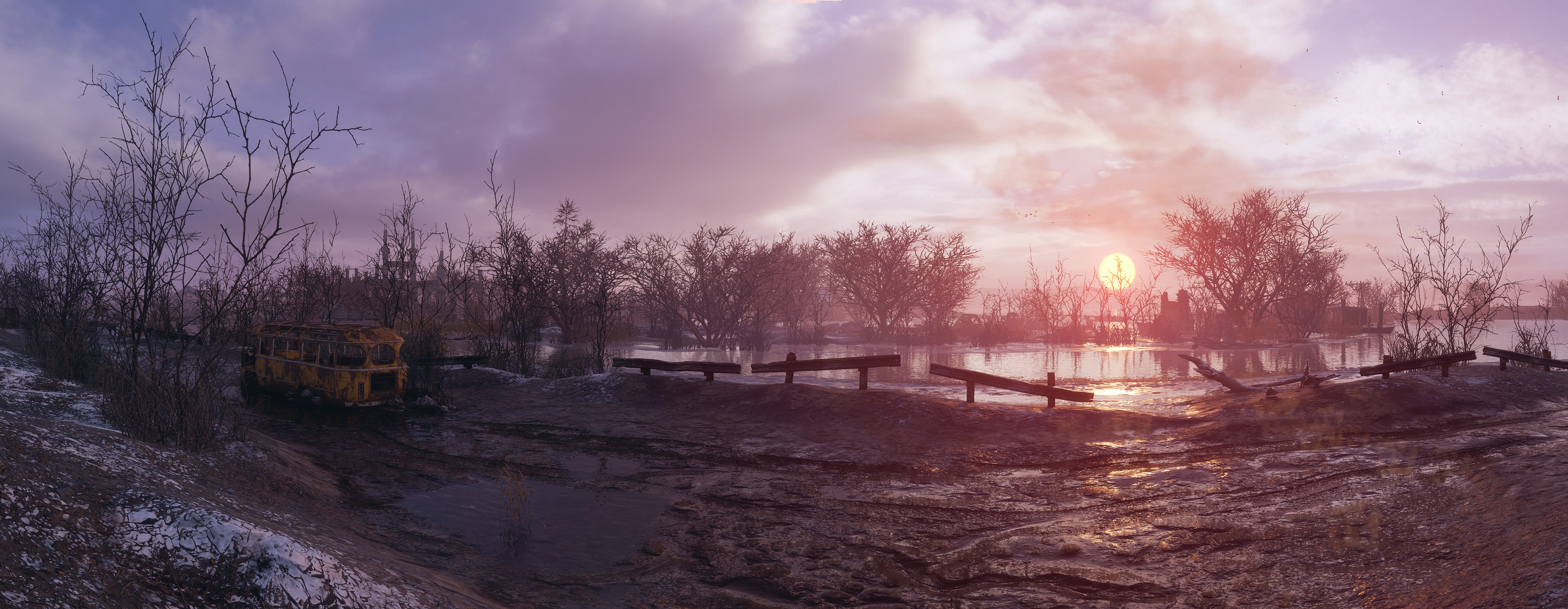 Обои пейзаж, игра, Metro: Exodus на телефон и рабочий стол, раздел игры,  разрешение 3703x1440 - скачать