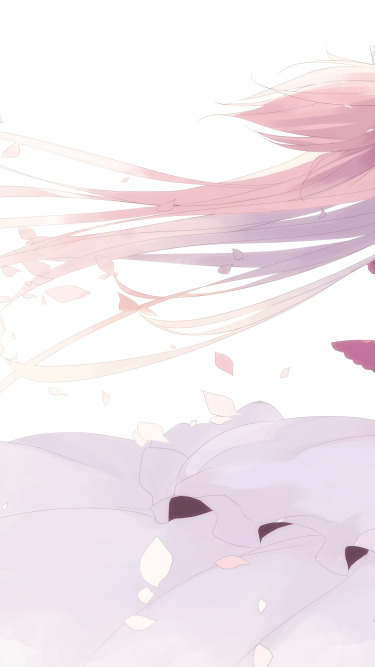 девушка, лепестки, платье, Девочка-волшебница Мадока